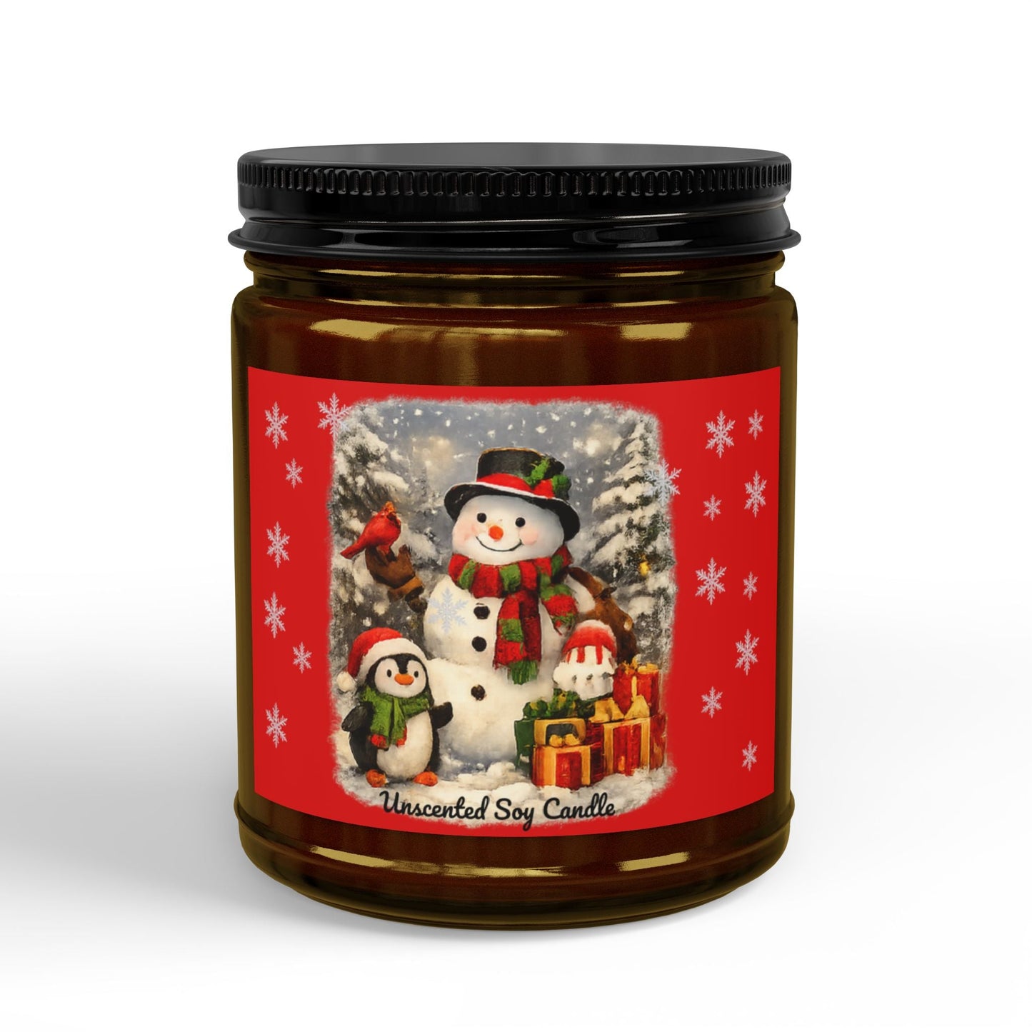 Snowman Unscented Soy Jar Candle - SJM Print Store
