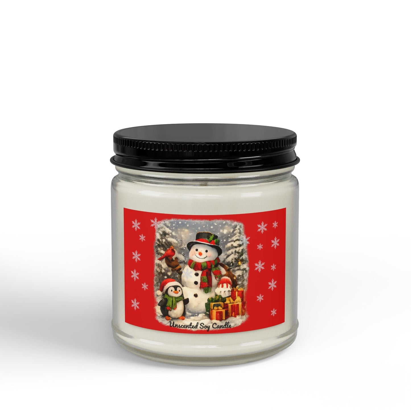 Snowman Unscented Soy Jar Candle - SJM Print Store