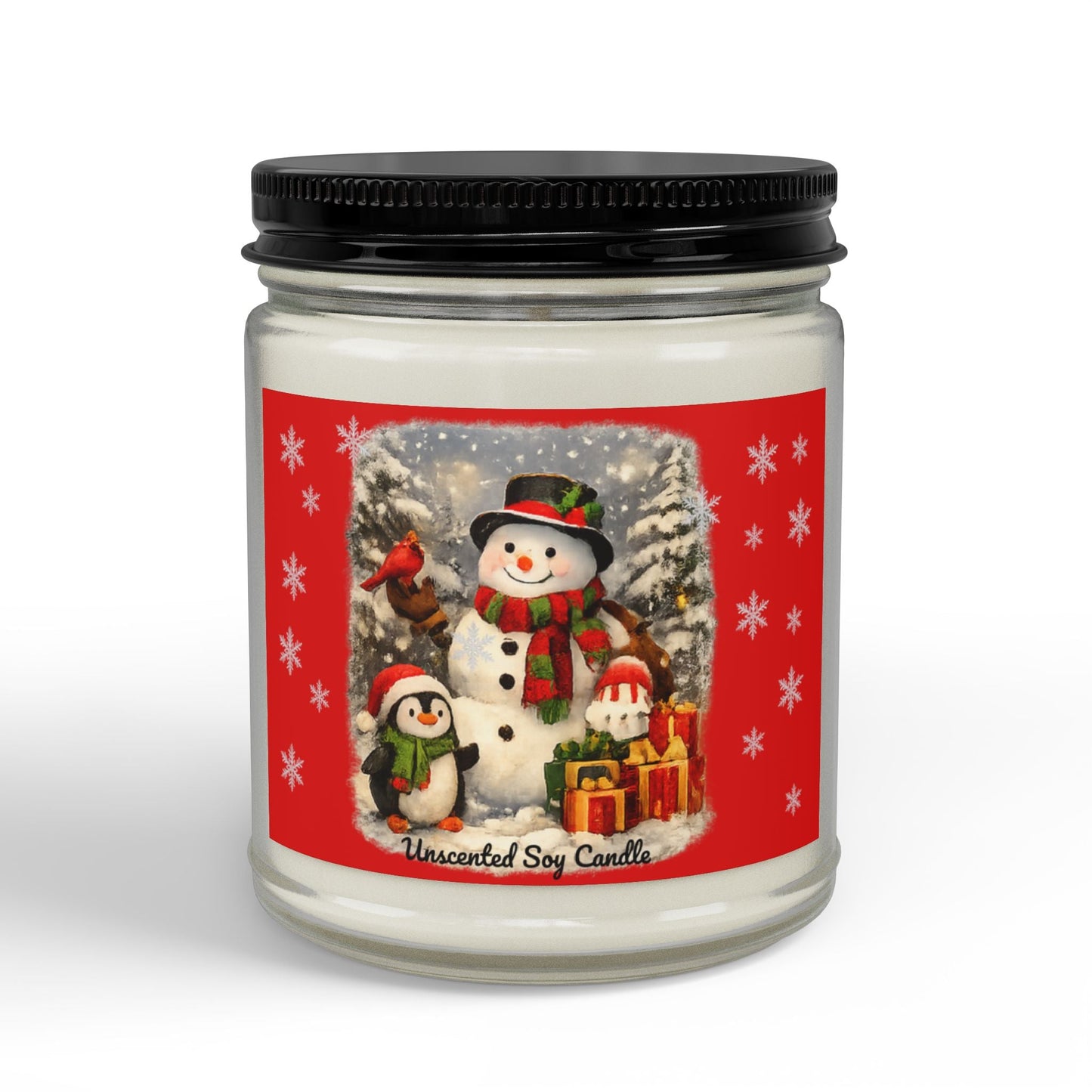 Snowman Unscented Soy Jar Candle - SJM Print Store