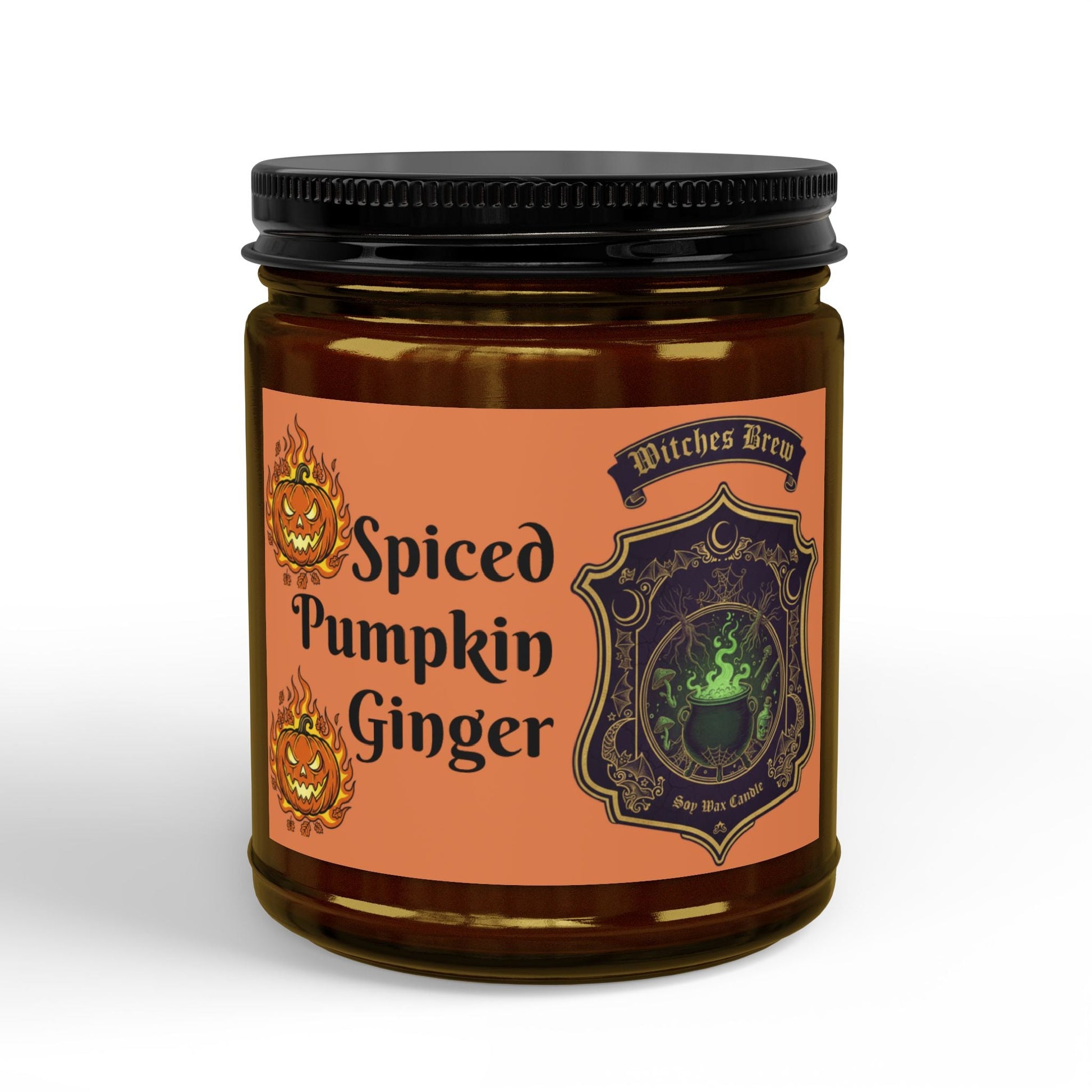 Spiced Pumpkin Ginger Soy Halloween Candle - SJM Print Store