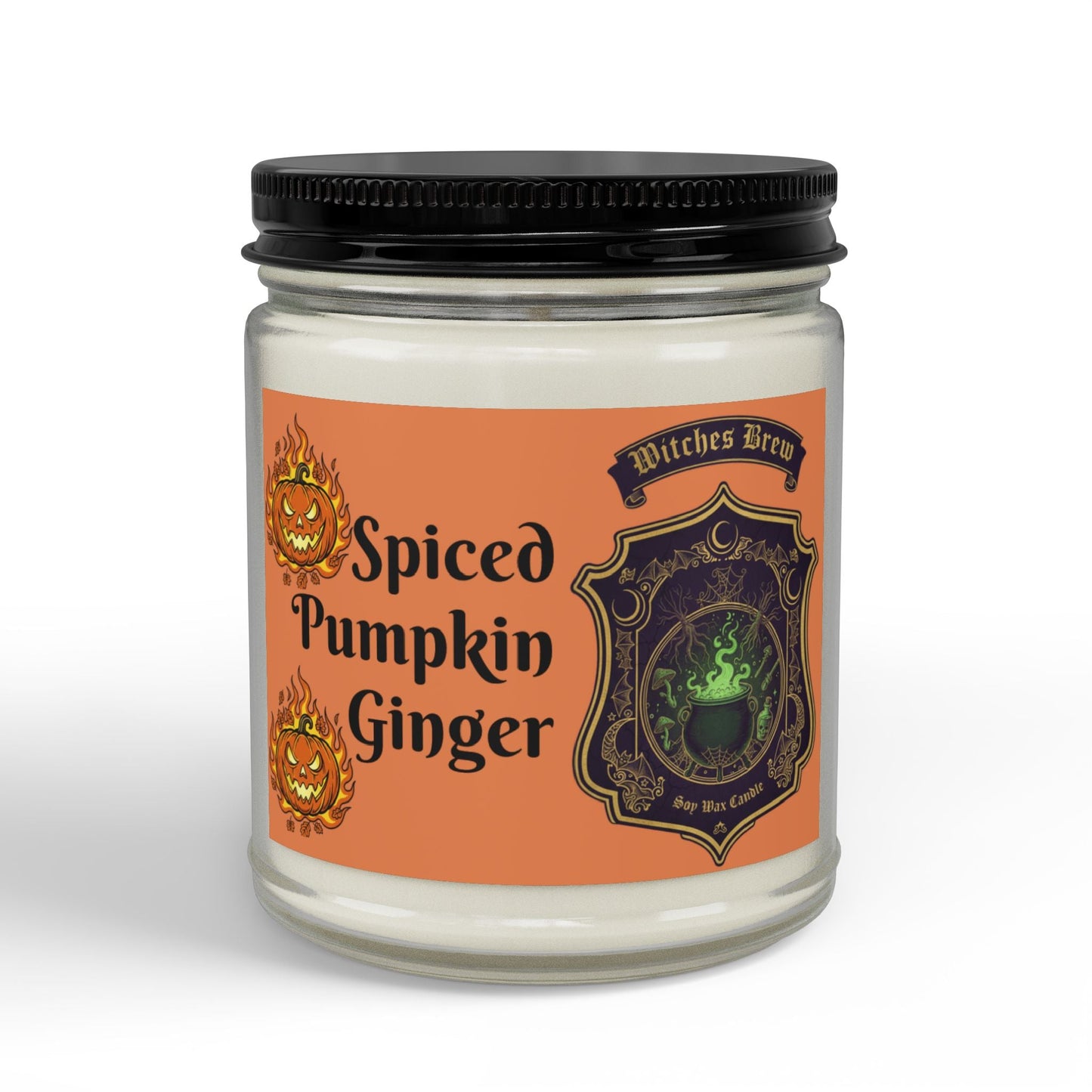 Spiced Pumpkin Ginger Soy Halloween Candle - SJM Print Store
