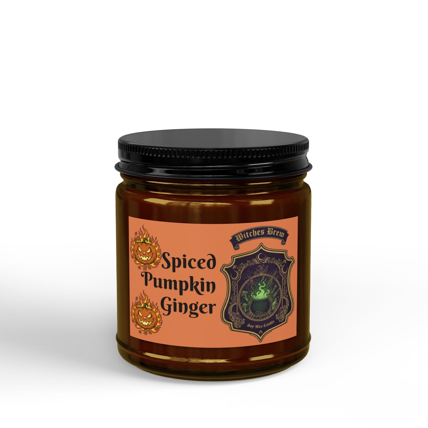 Spiced Pumpkin Ginger Soy Halloween Candle - SJM Print Store