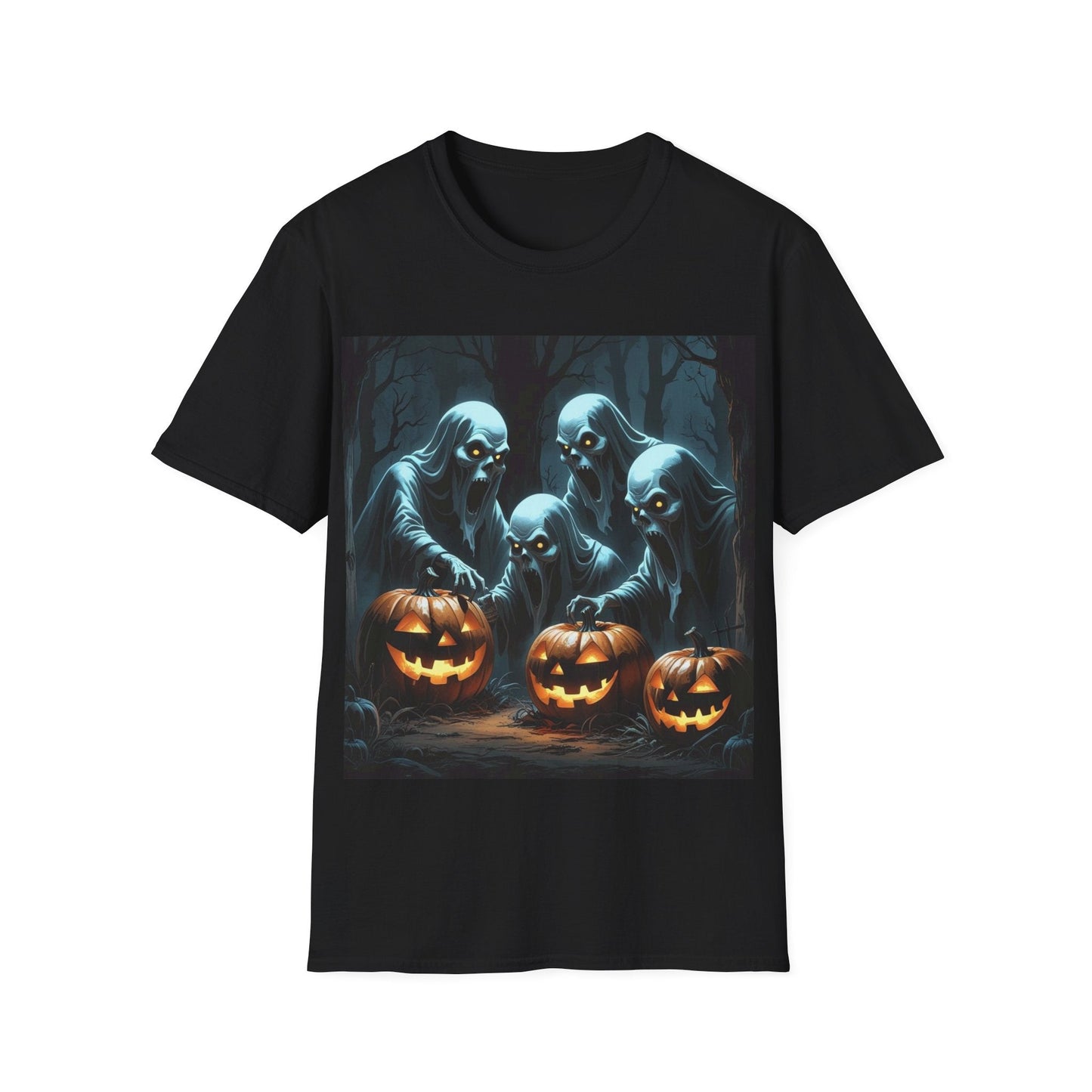 Spooky Ghosts Halloween T-Shirt, Unisex Halloween Costume, Funny Horror Tee, Pumpkin Shirt, Fall Festival Apparel - SJM Print Store