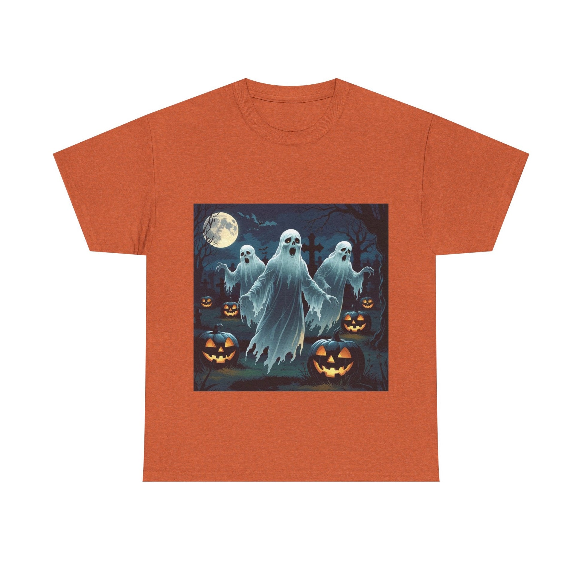 Spooky Halloween Ghost Tee, Unisex Cotton Shirt, Halloween Costume, Fall Fashion, Ghost Graphic Tee, Trick or Treat Apparel - SJM Print Store