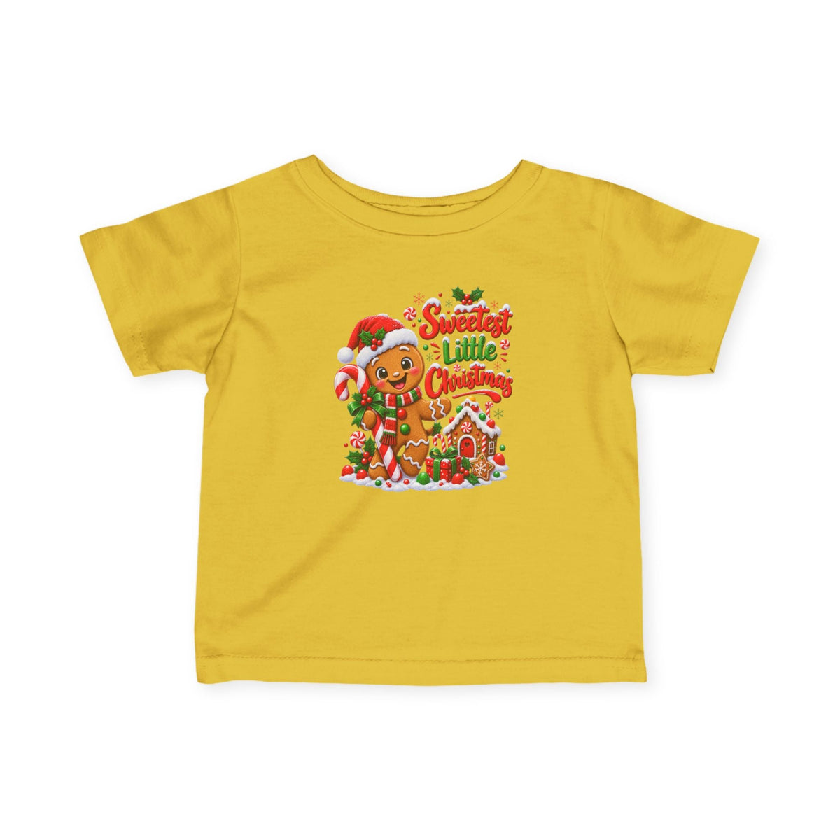 Sweetest Little Christmas Infant T-Shirt – Gingerbread Tee - SJM Print Store