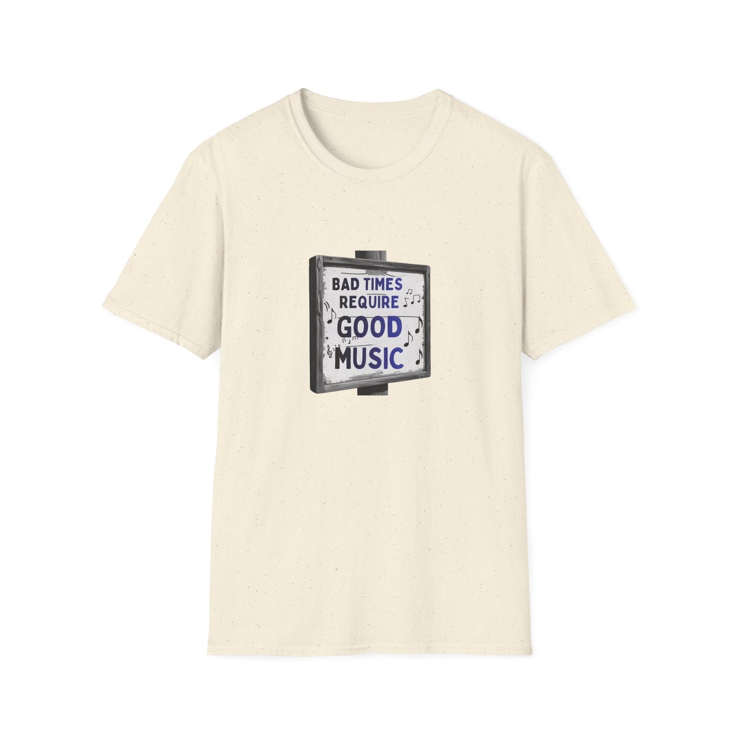 T-Shirt Bad Times Require Good Music Vintage Sign Post Music Tee - SJM Print Store
