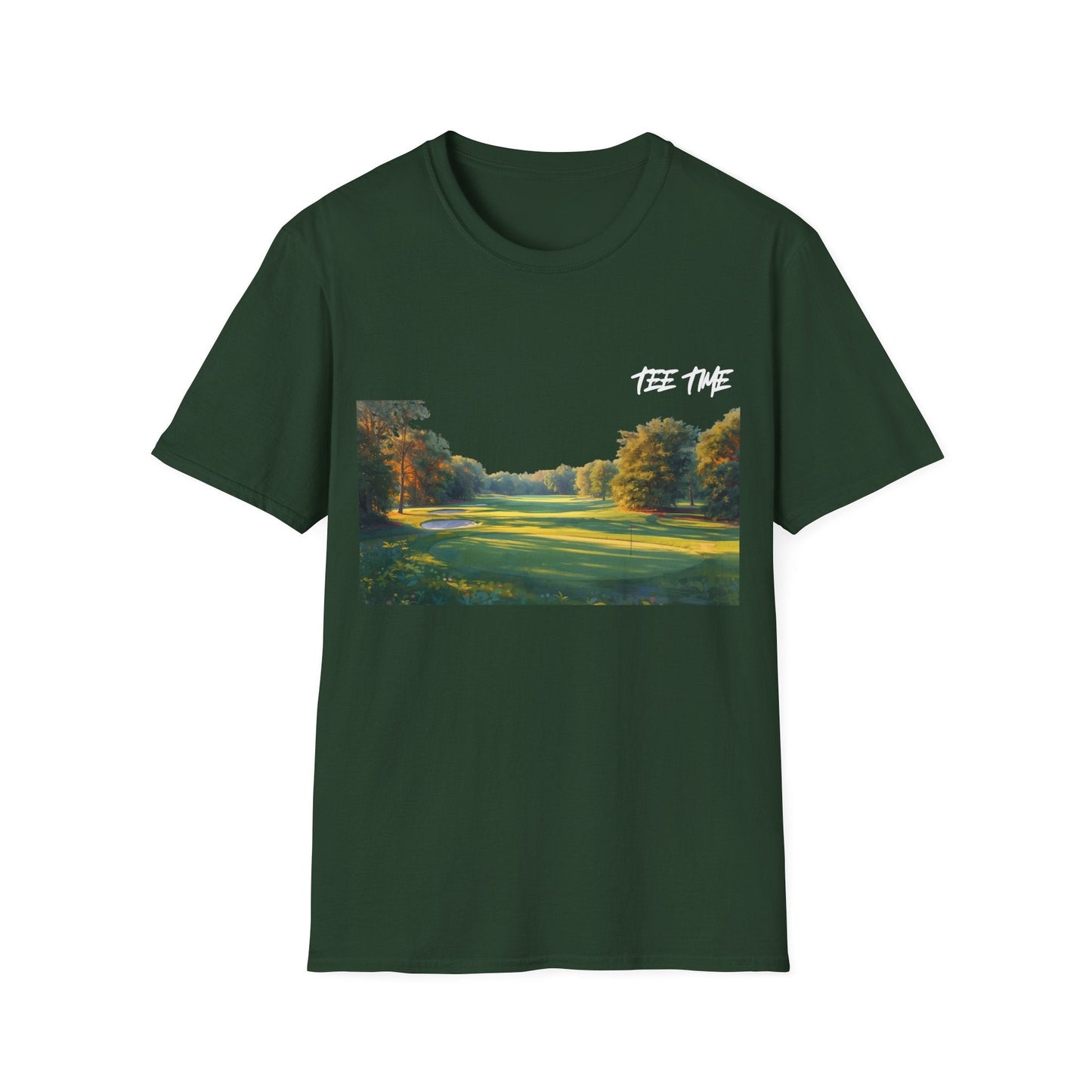 TEE TIME Golf T-Shirt Morning on the Green Scene - SJM Print Store