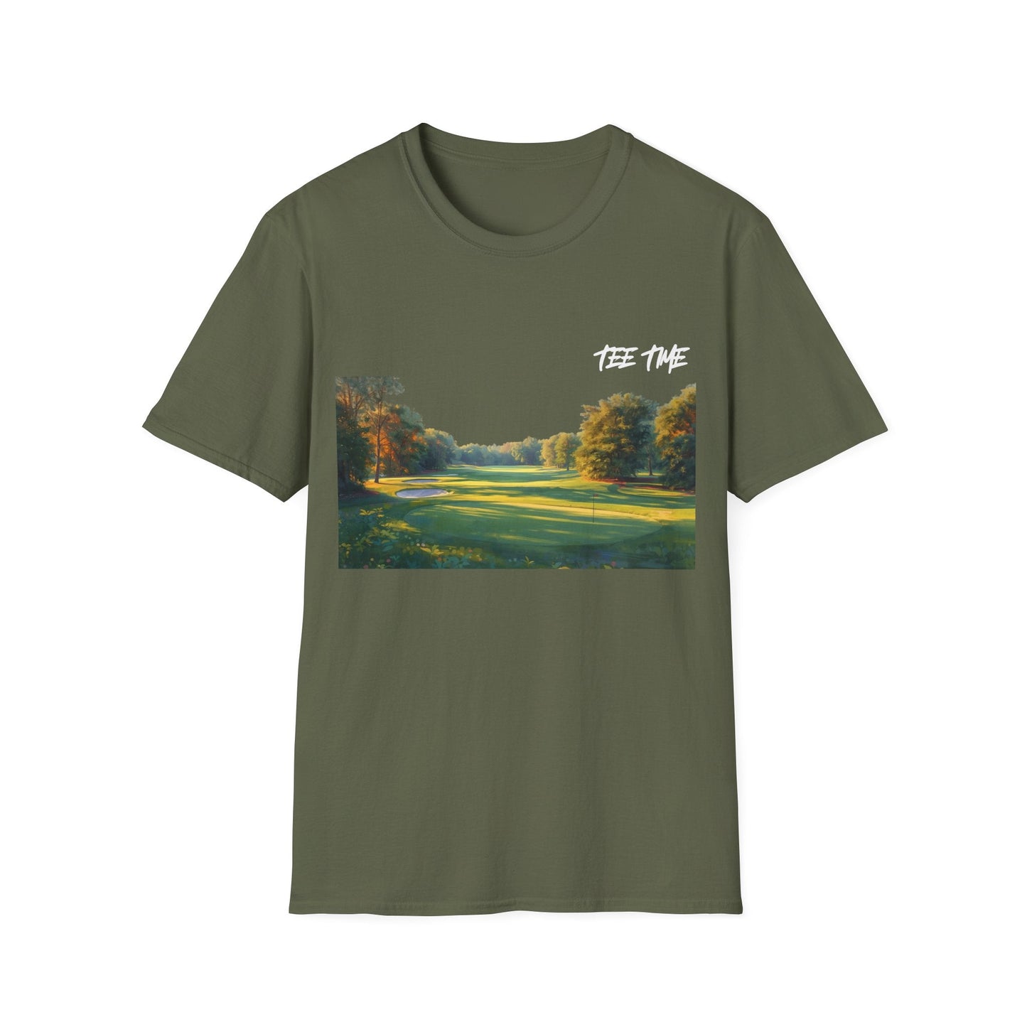 TEE TIME Golf T-Shirt Morning on the Green Scene - SJM Print Store