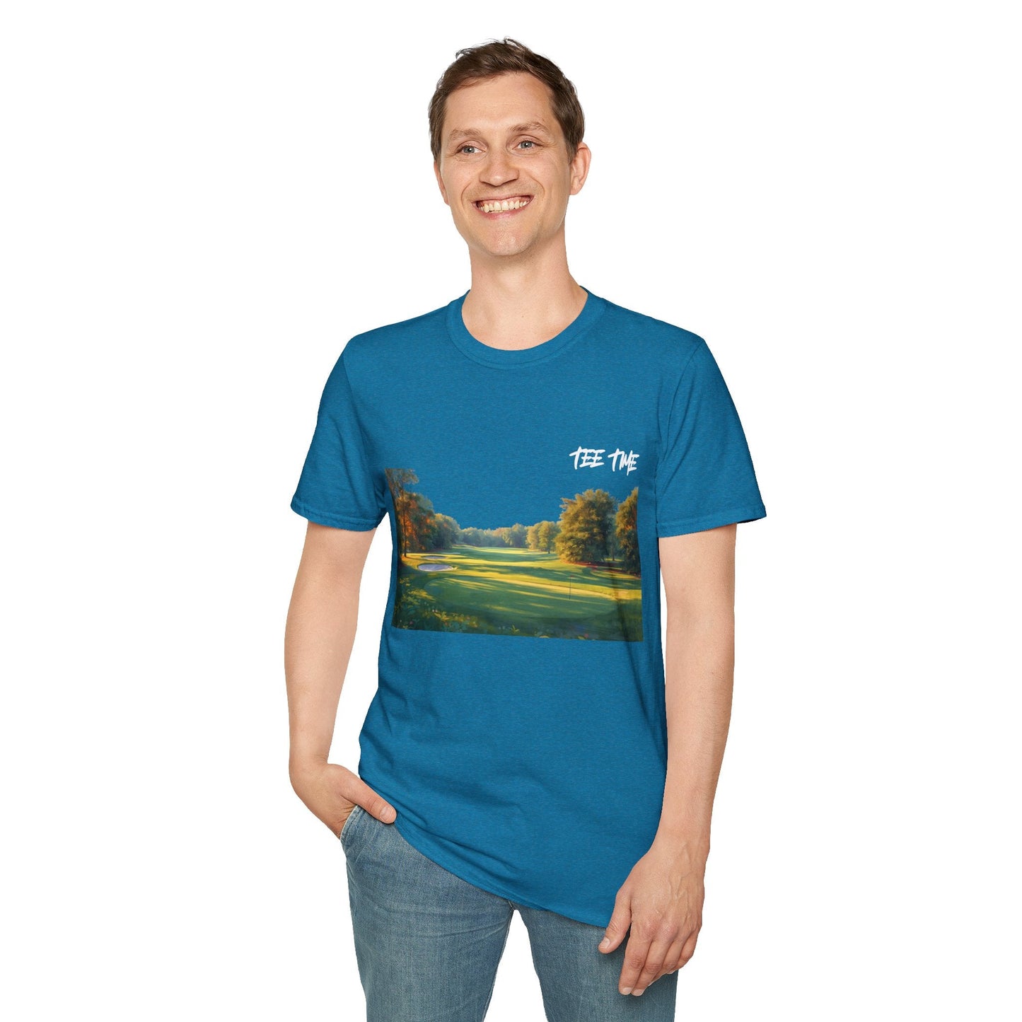 TEE TIME Golf T-Shirt Morning on the Green Scene - SJM Print Store