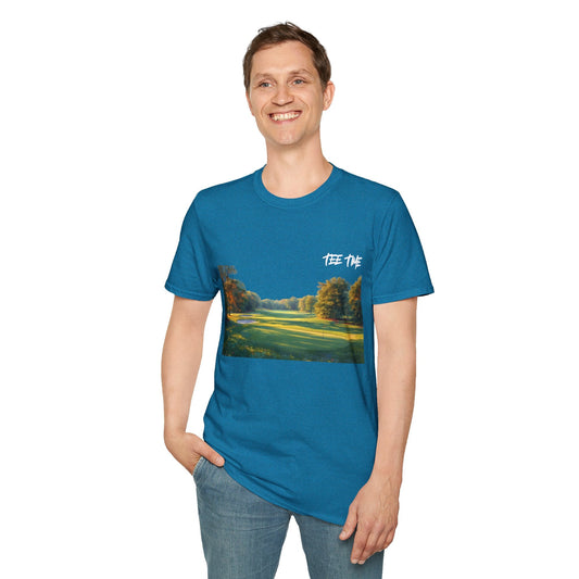TEE TIME Golf T-Shirt Morning on the Green Scene - SJM Print Store