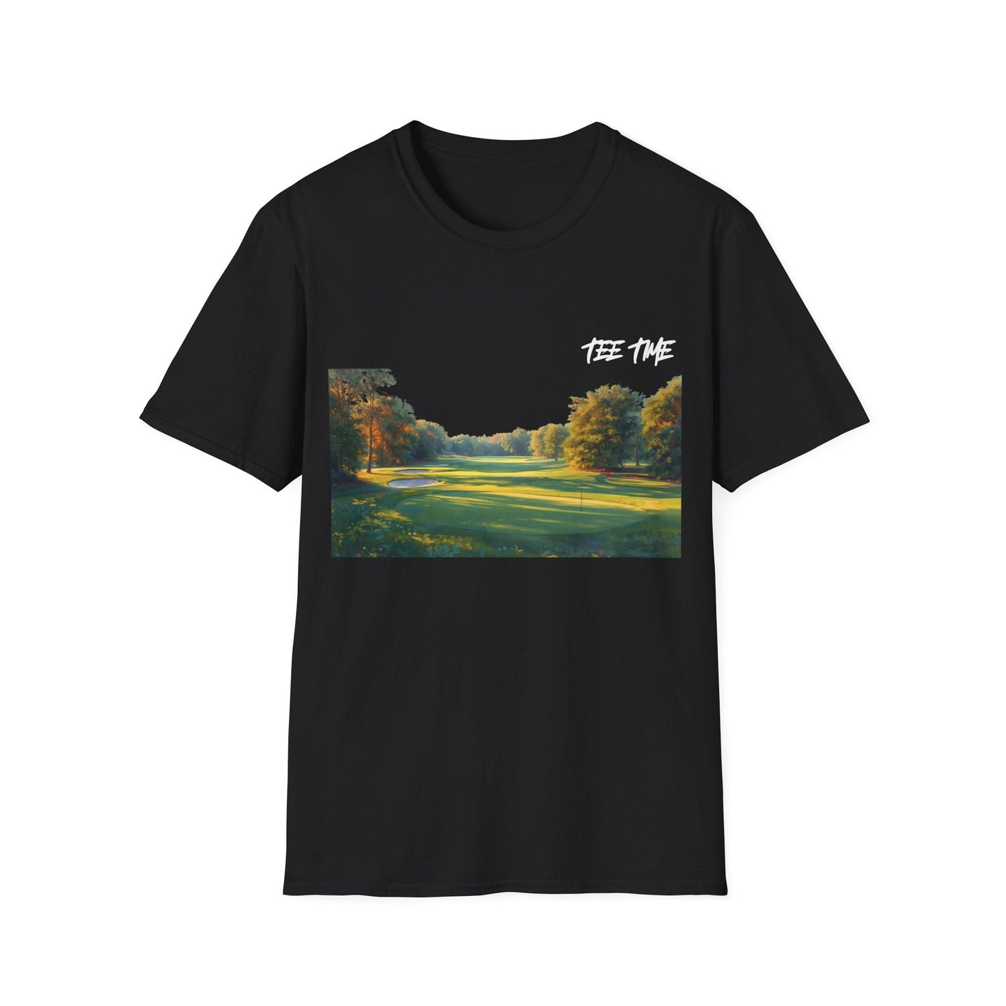 TEE TIME Golf T-Shirt Morning on the Green Scene - SJM Print Store
