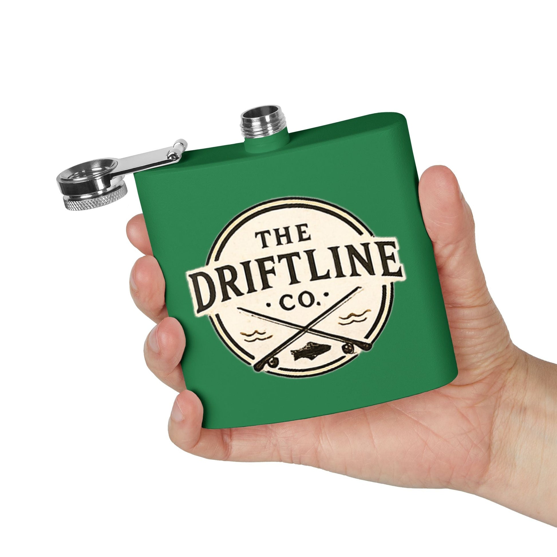 The Driftline Company Cream Crest Edition Hip Flask - SJM Print Store