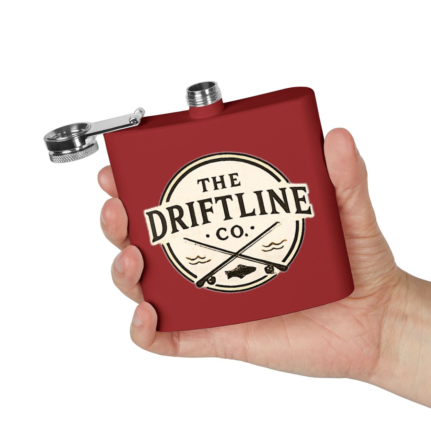 The Driftline Company Cream Crest Edition Hip Flask - SJM Print Store