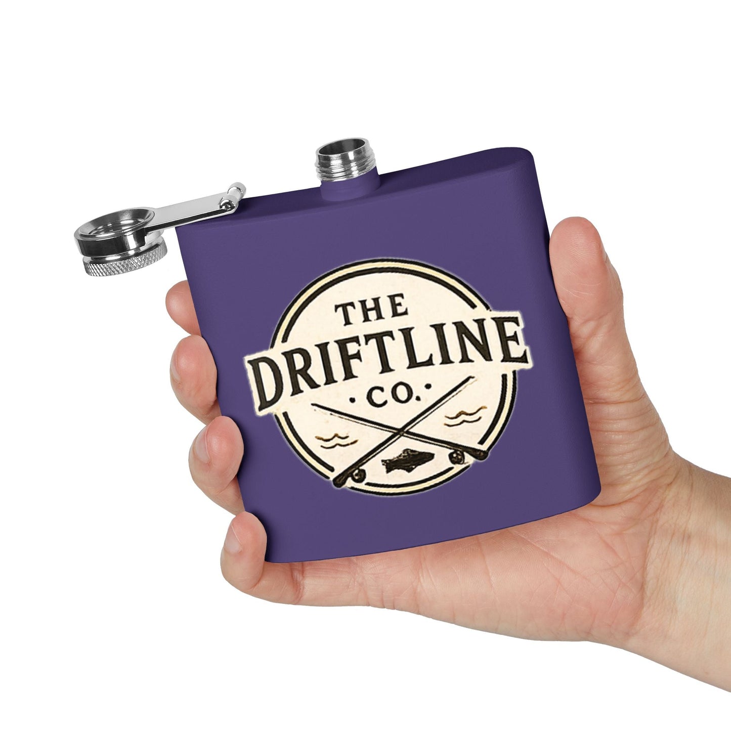 The Driftline Company Cream Crest Edition Hip Flask - SJM Print Store