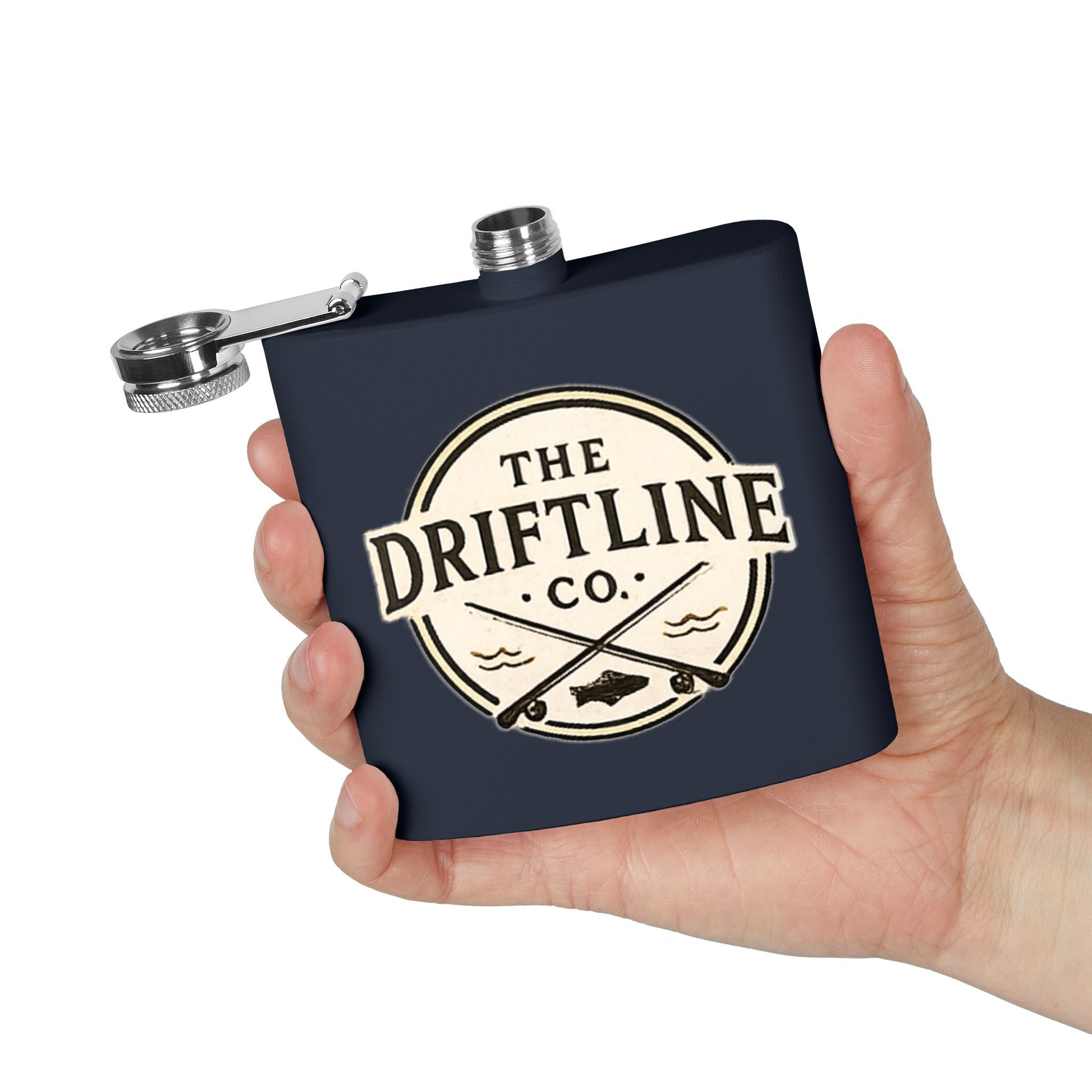 The Driftline Company Cream Crest Edition Hip Flask - SJM Print Store