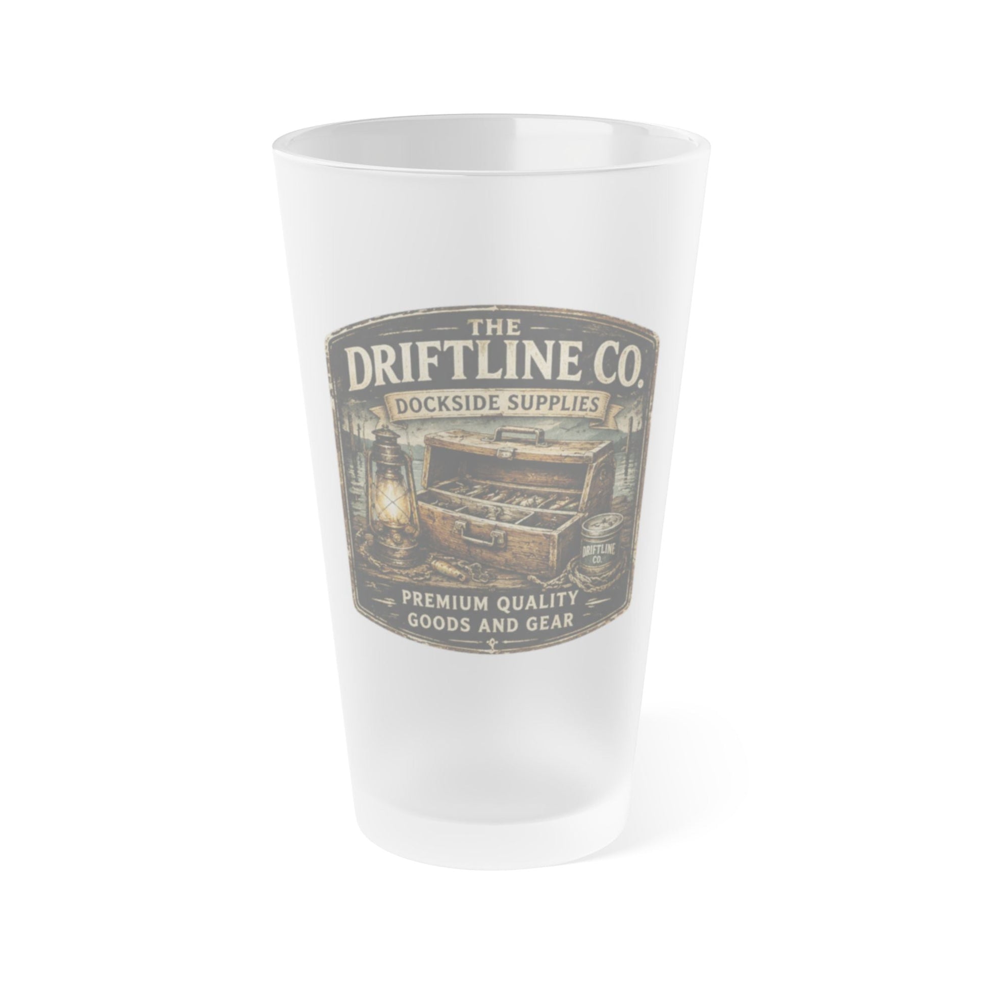 The Driftline Company Dockside Supplies Frosted Pint Glass - SJM Print Store