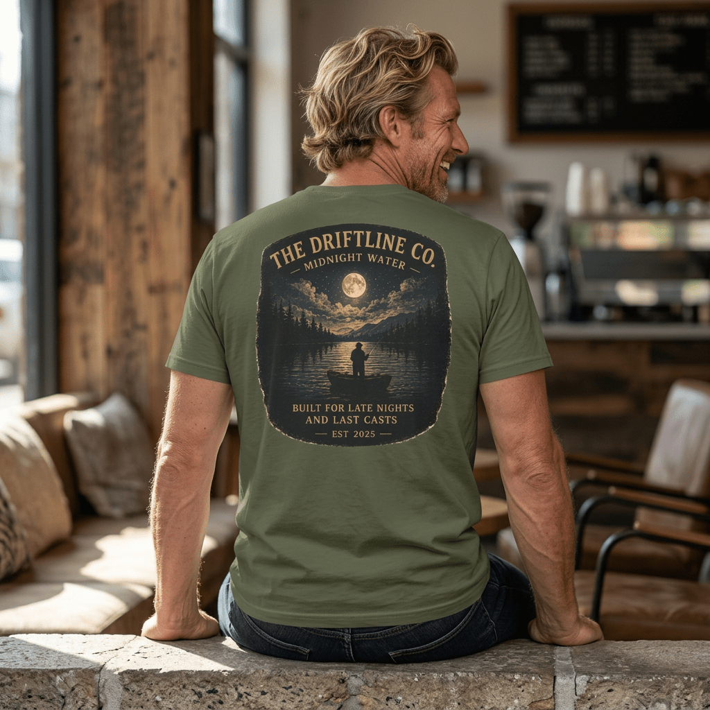 The Driftline Company Late Nights Last Casts T-shirt - SJM Print Store