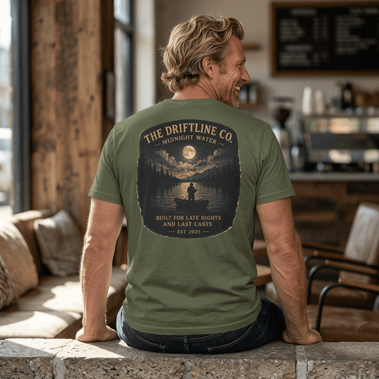 The Driftline Company Late Nights Last Casts T-shirt - SJM Print Store