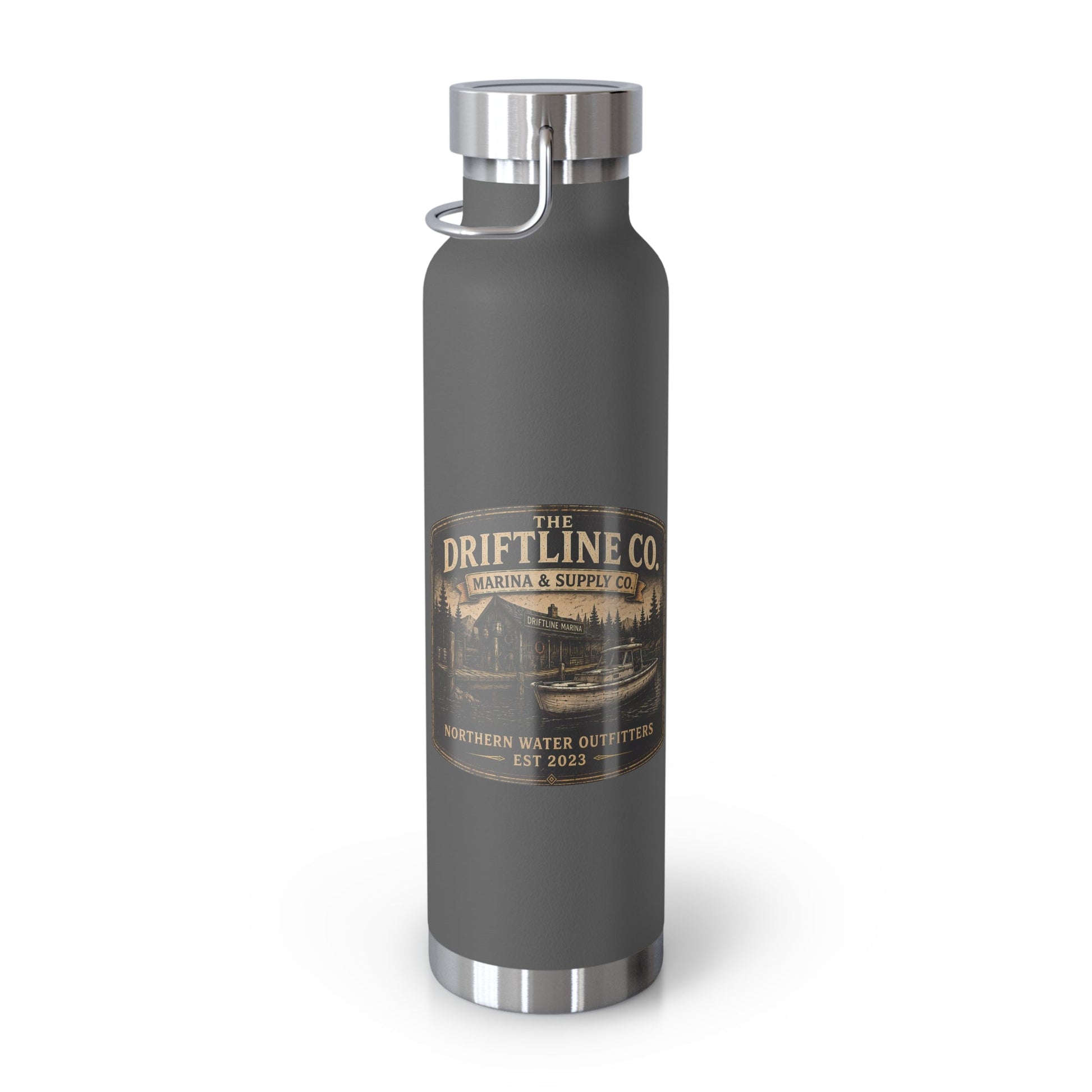The Driftline Company Marina & Supply Co. Insulated Flask | Northern Water Outfitters Stainless Steel Water Bottle - SJM Print Store