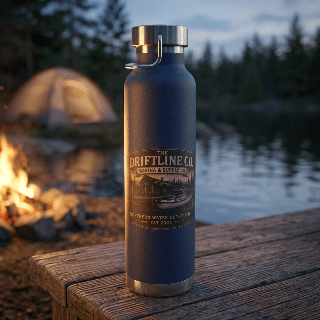 The Driftline Company Marina & Supply Co. Insulated Flask | Northern Water Outfitters Stainless Steel Water Bottle - SJM Print Store