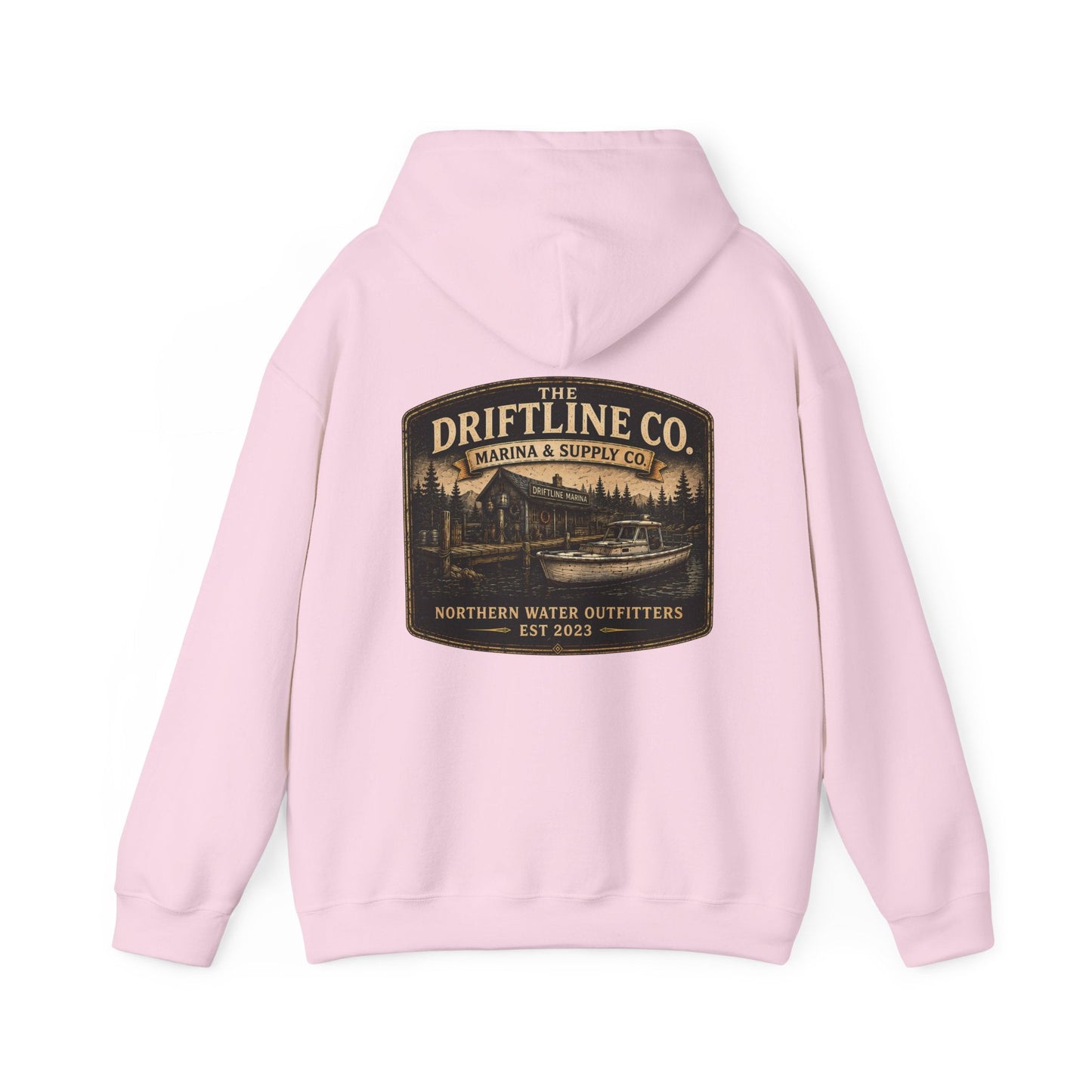 The Driftline Company Marina & Supply Co. Northern Water Outfitters Premium Hoodie | Fishing & Boating Hoodie - SJM Print Store