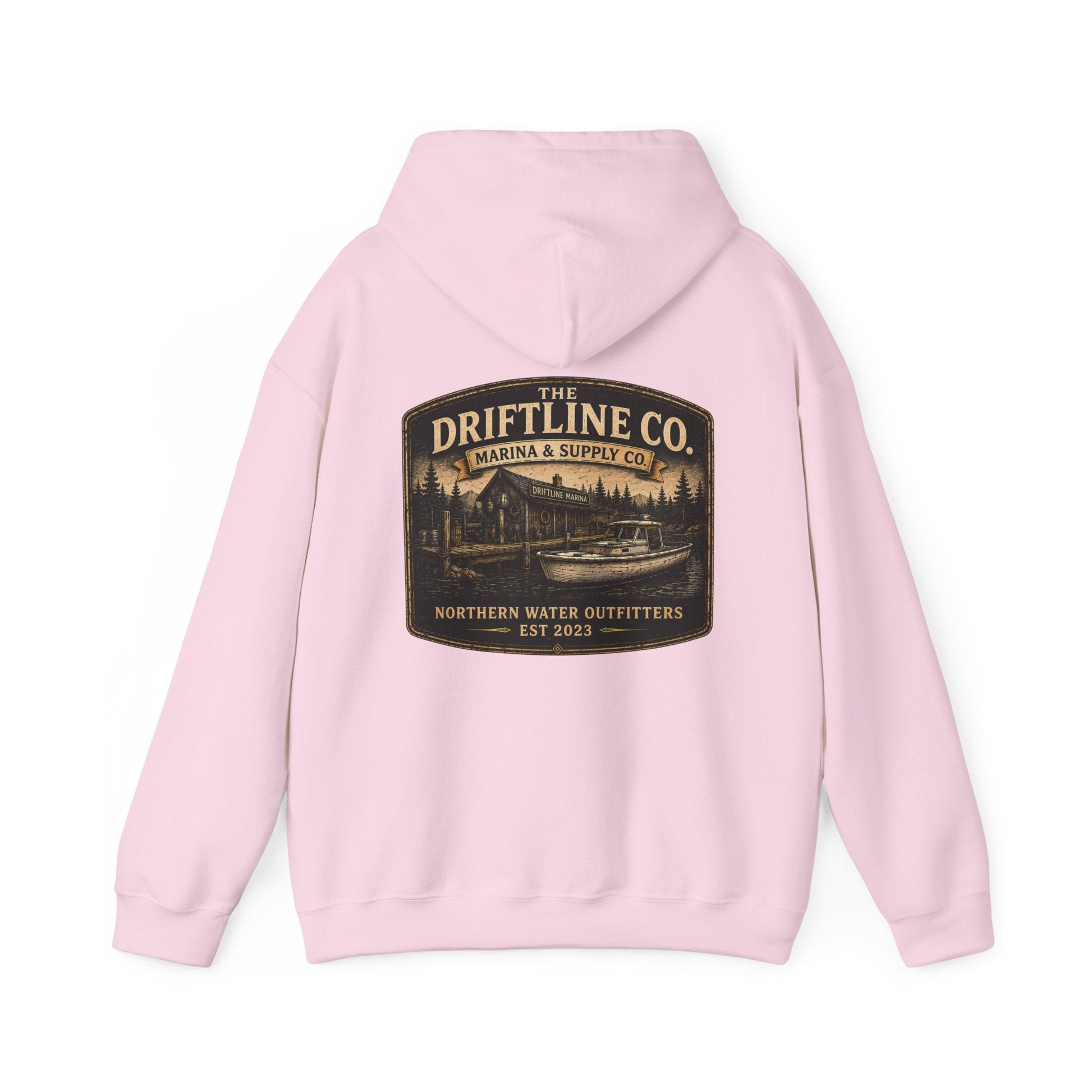 The Driftline Company Marina & Supply Co. Northern Water Outfitters Premium Hoodie | Fishing & Boating Hoodie - SJM Print Store