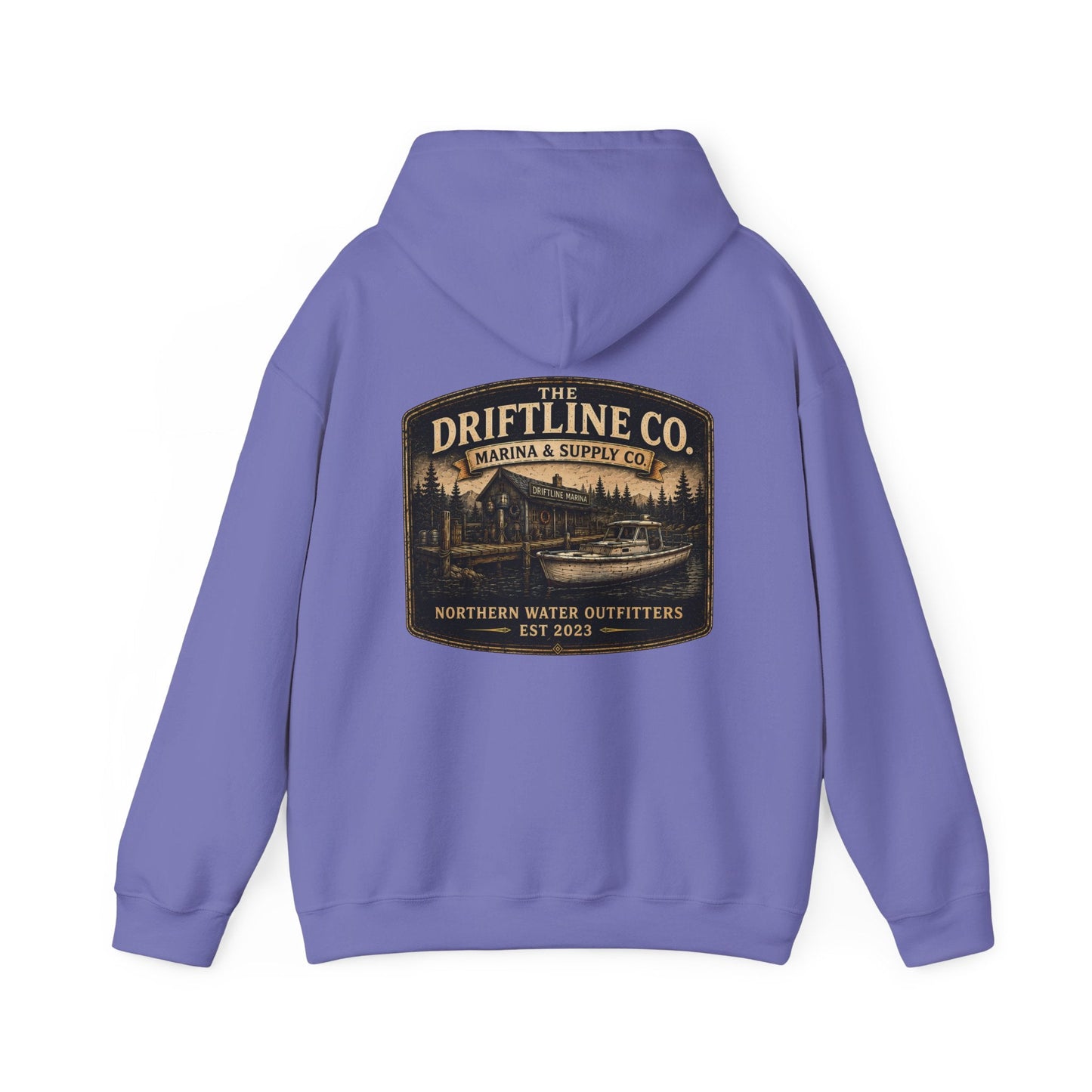 The Driftline Company Marina & Supply Co. Northern Water Outfitters Premium Hoodie | Fishing & Boating Hoodie - SJM Print Store