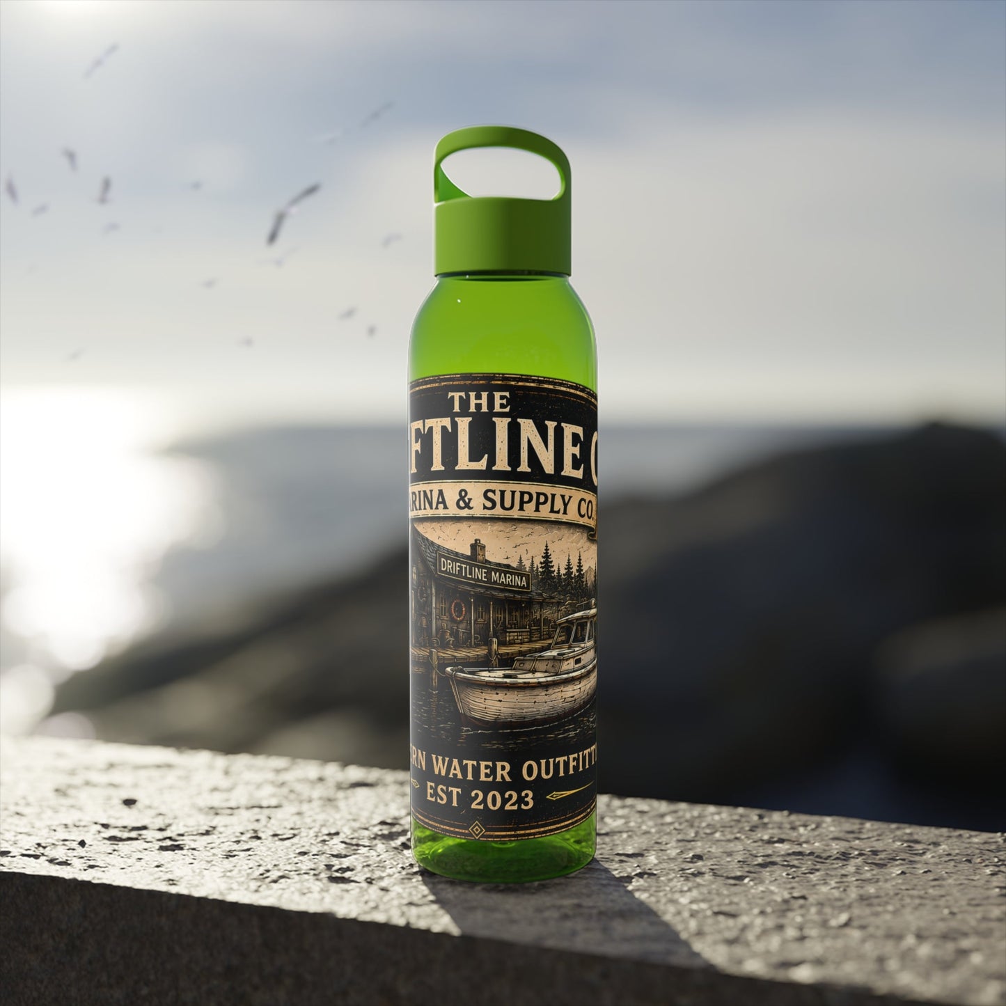 The Driftline Company Marina & Supply Co. Water Bottle | Northern Water Outfitters Sports Bottle - SJM Print Store