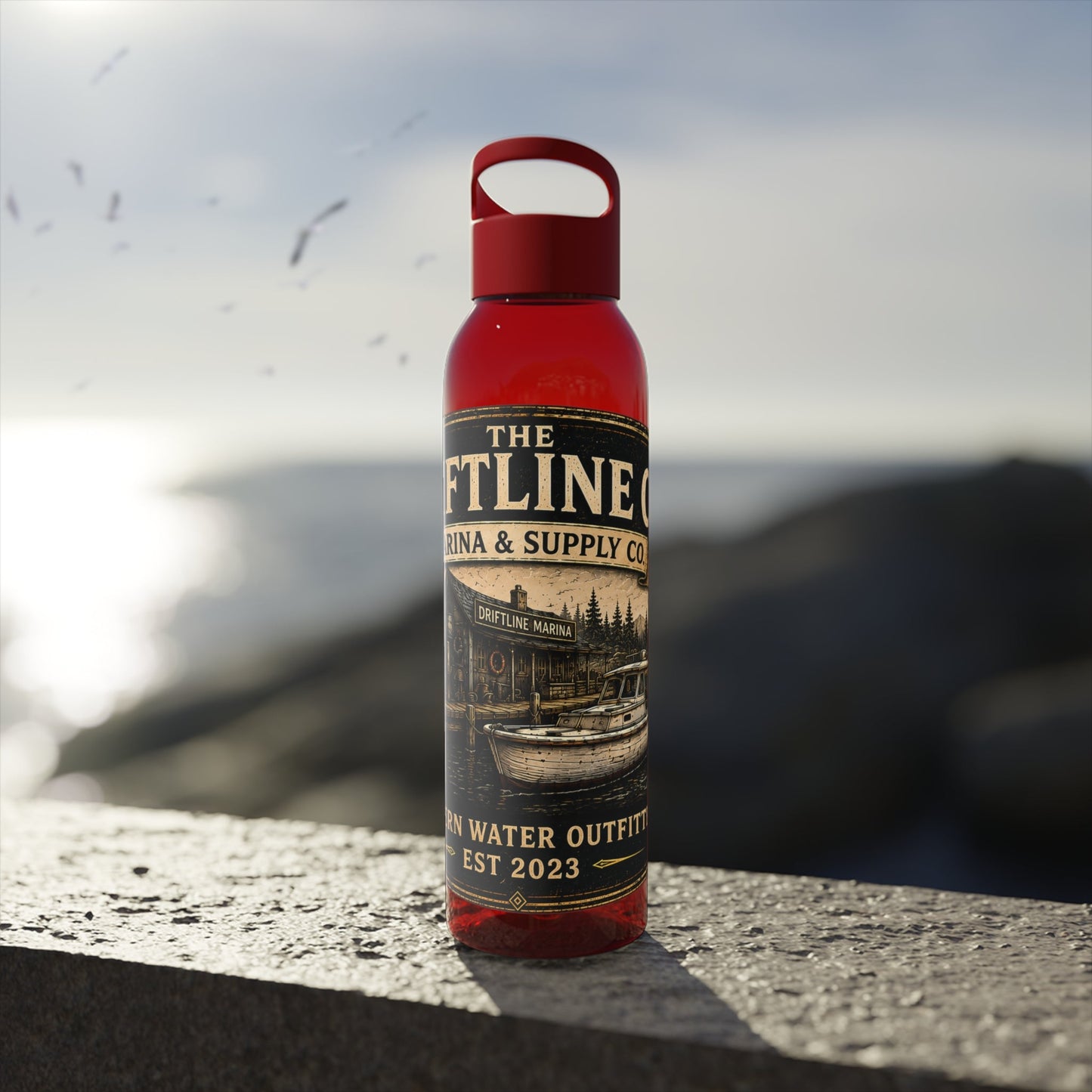 The Driftline Company Marina & Supply Co. Water Bottle | Northern Water Outfitters Sports Bottle - SJM Print Store