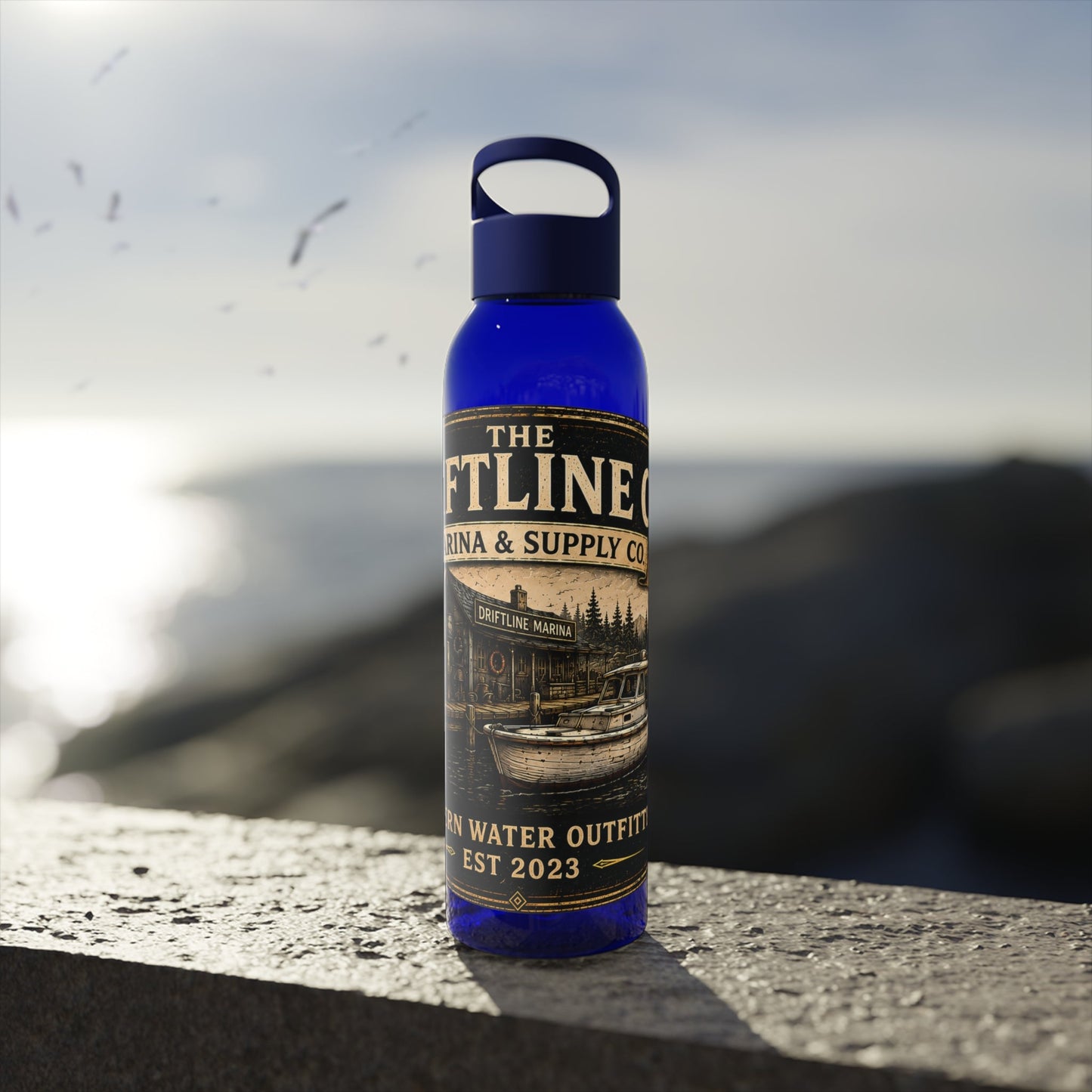 The Driftline Company Marina & Supply Co. Water Bottle | Northern Water Outfitters Sports Bottle - SJM Print Store