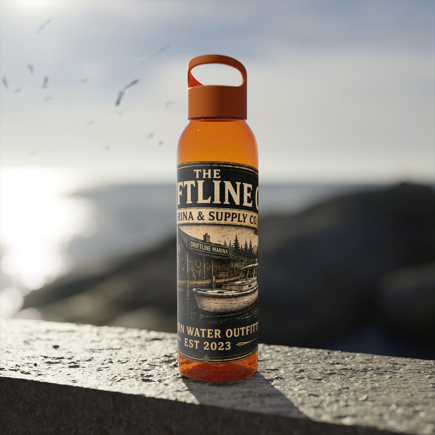 The Driftline Company Marina & Supply Co. Water Bottle | Northern Water Outfitters Sports Bottle - SJM Print Store