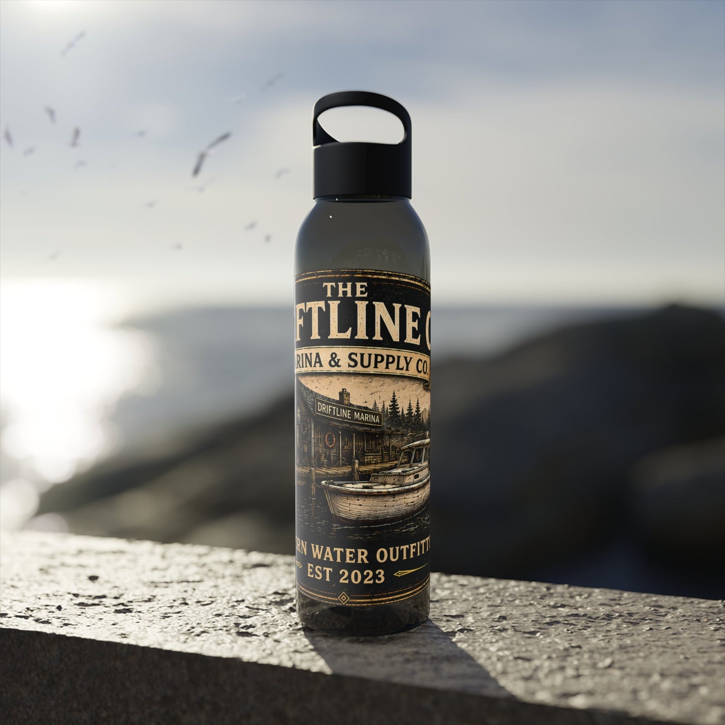 The Driftline Company Marina & Supply Co. Water Bottle | Northern Water Outfitters Sports Bottle - SJM Print Store