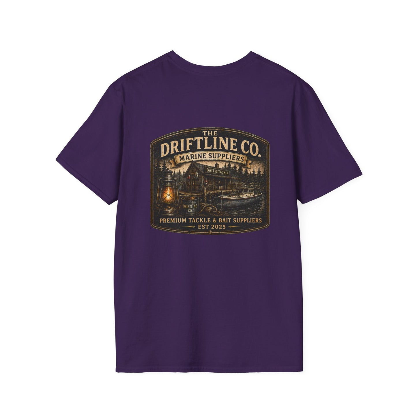 The Driftline Company Marine Suppliers Premium Tackle & Bait Premium Back Print T-Shirt - SJM Print Store