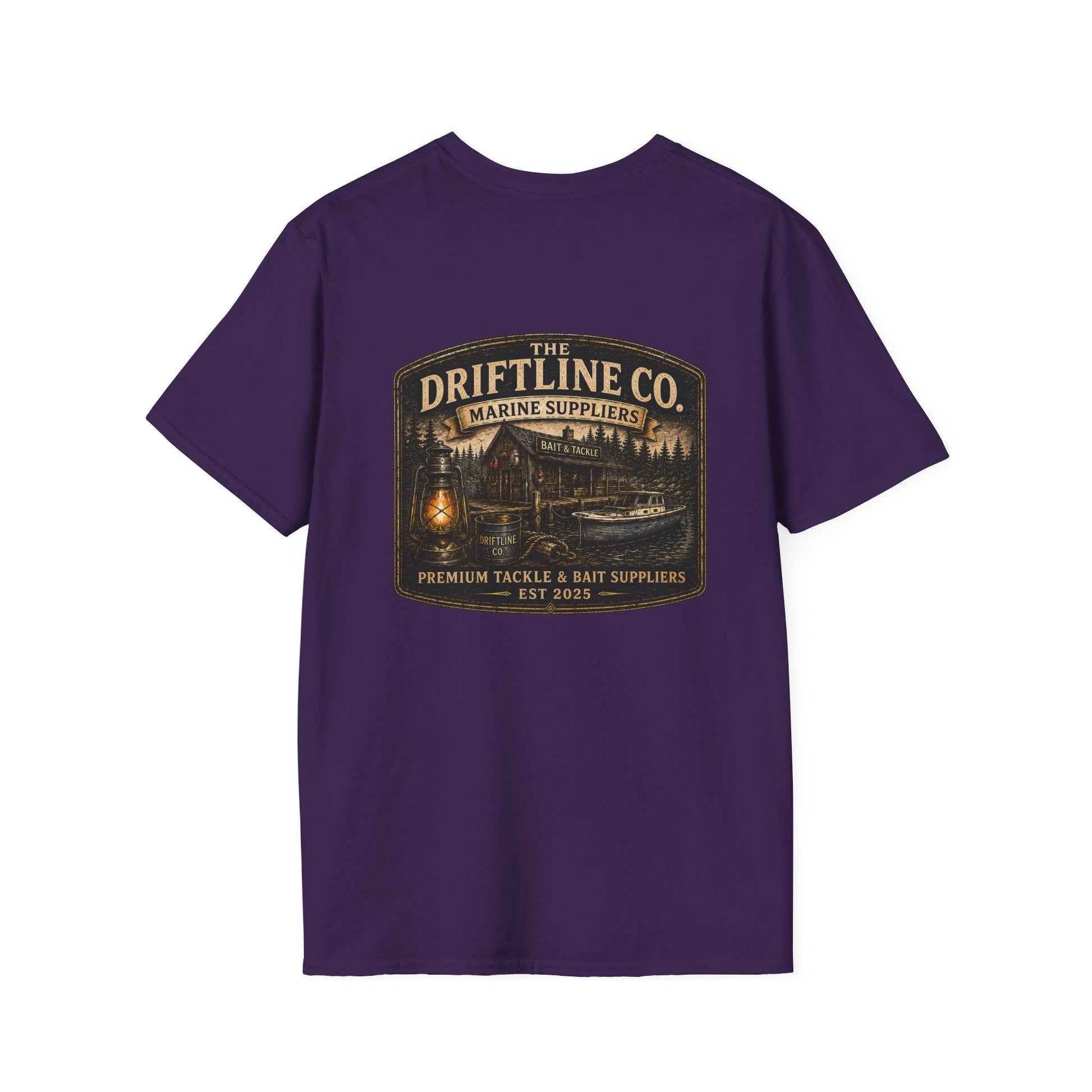 The Driftline Company Marine Suppliers Premium Tackle & Bait Premium Back Print T-Shirt - SJM Print Store