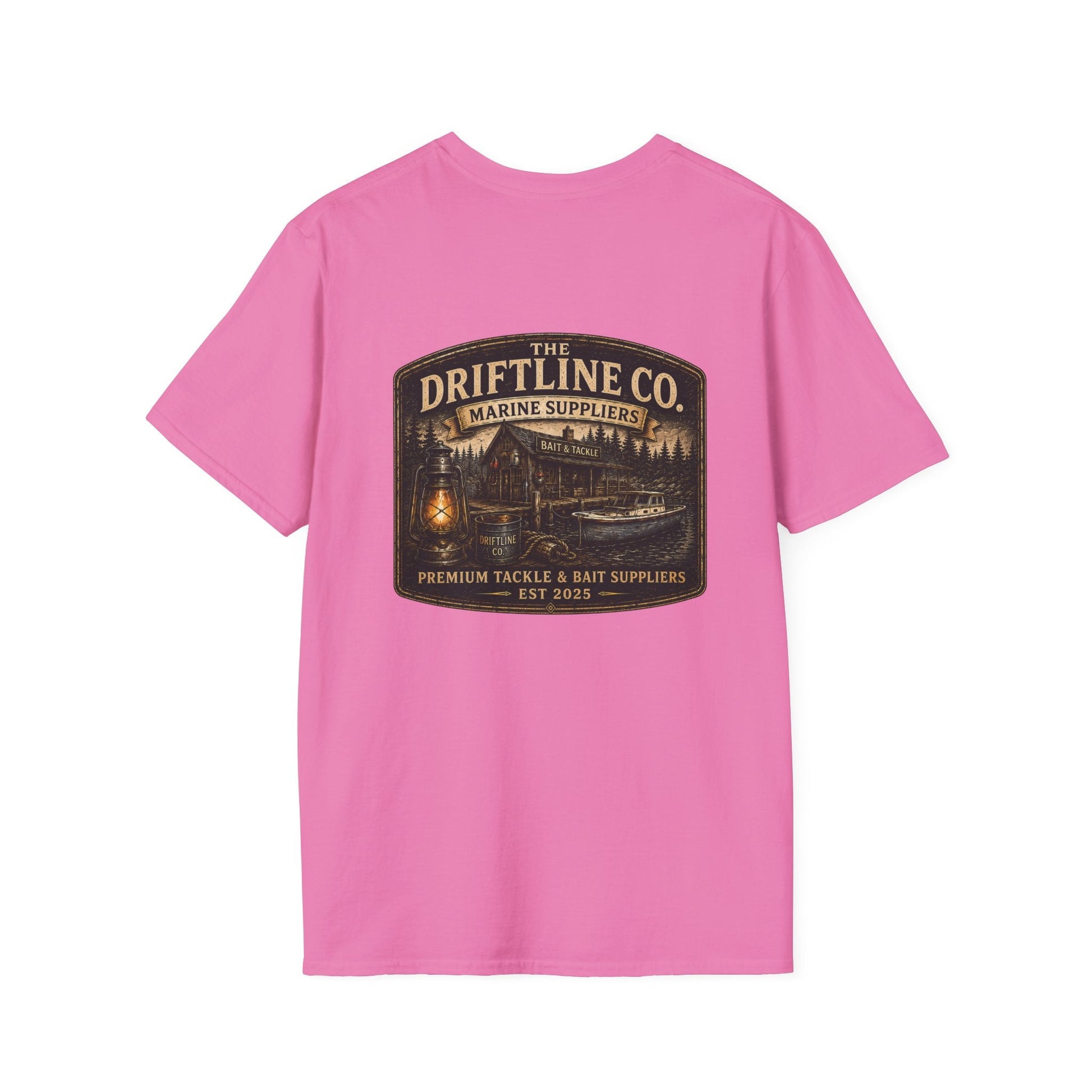 The Driftline Company Marine Suppliers Premium Tackle & Bait Premium Back Print T-Shirt - SJM Print Store