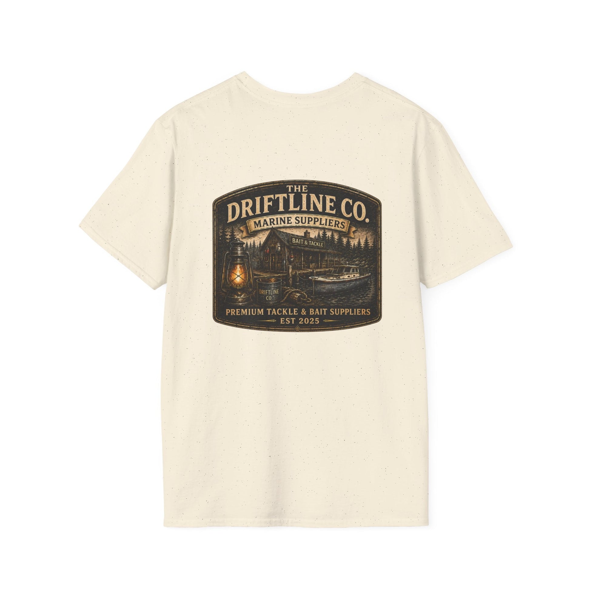 The Driftline Company Marine Suppliers Premium Tackle & Bait Premium Back Print T-Shirt - SJM Print Store