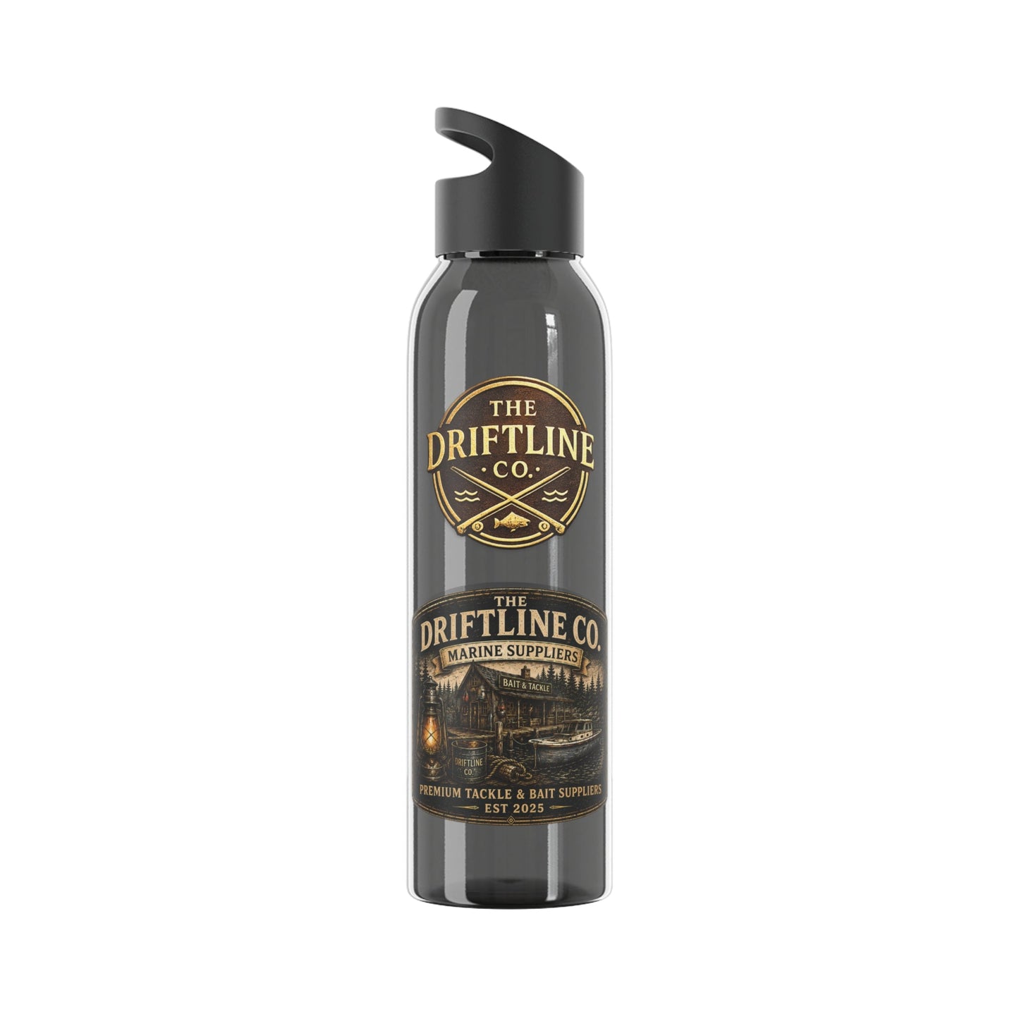 The Driftline Company Marine Suppliers Premium Tackle & Bait Sports Water Bottle - SJM Print Store
