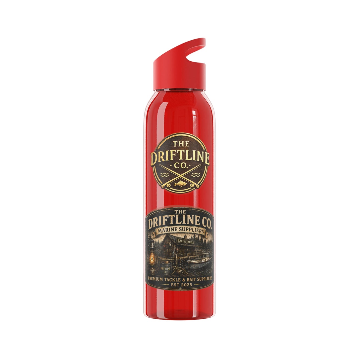 The Driftline Company Marine Suppliers Premium Tackle & Bait Sports Water Bottle - SJM Print Store