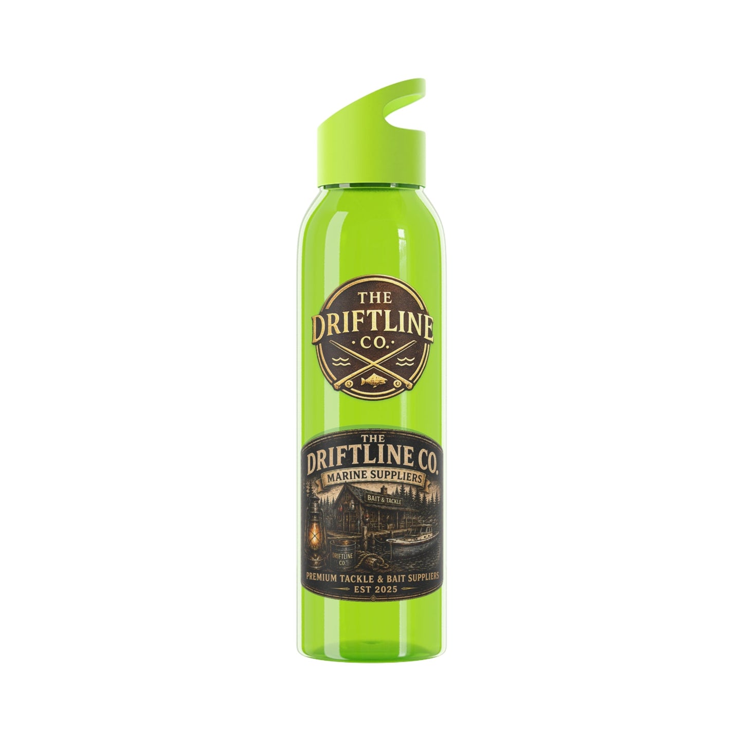 The Driftline Company Marine Suppliers Premium Tackle & Bait Sports Water Bottle - SJM Print Store