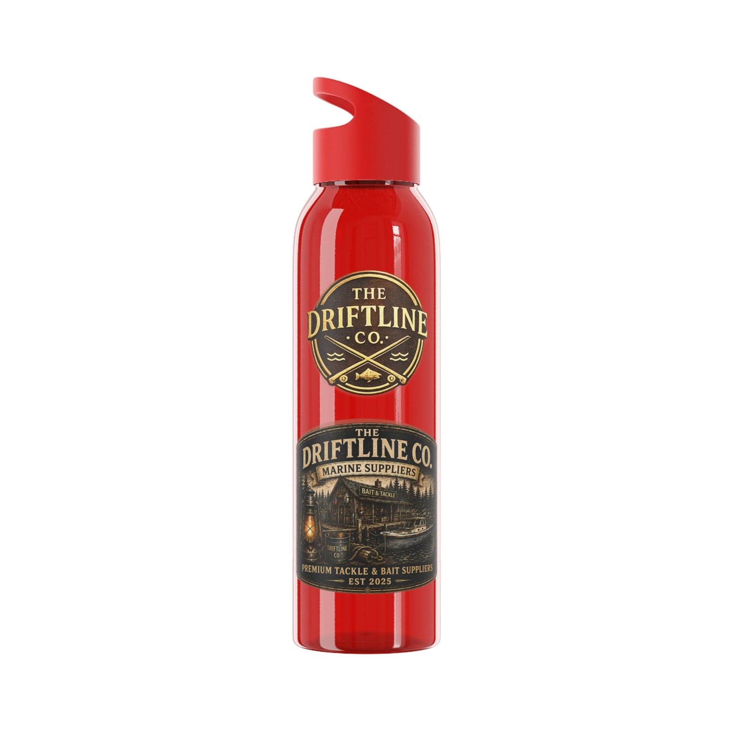 The Driftline Company Marine Suppliers Premium Tackle & Bait Sports Water Bottle - SJM Print Store