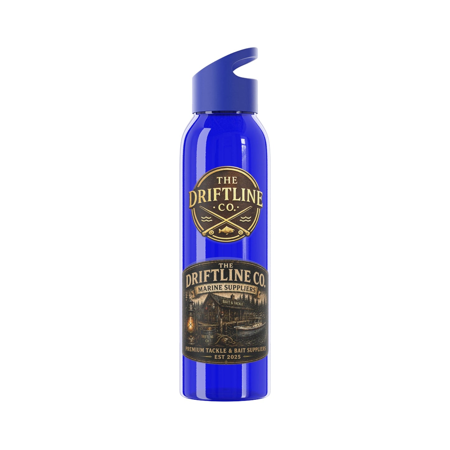 The Driftline Company Marine Suppliers Premium Tackle & Bait Sports Water Bottle - SJM Print Store