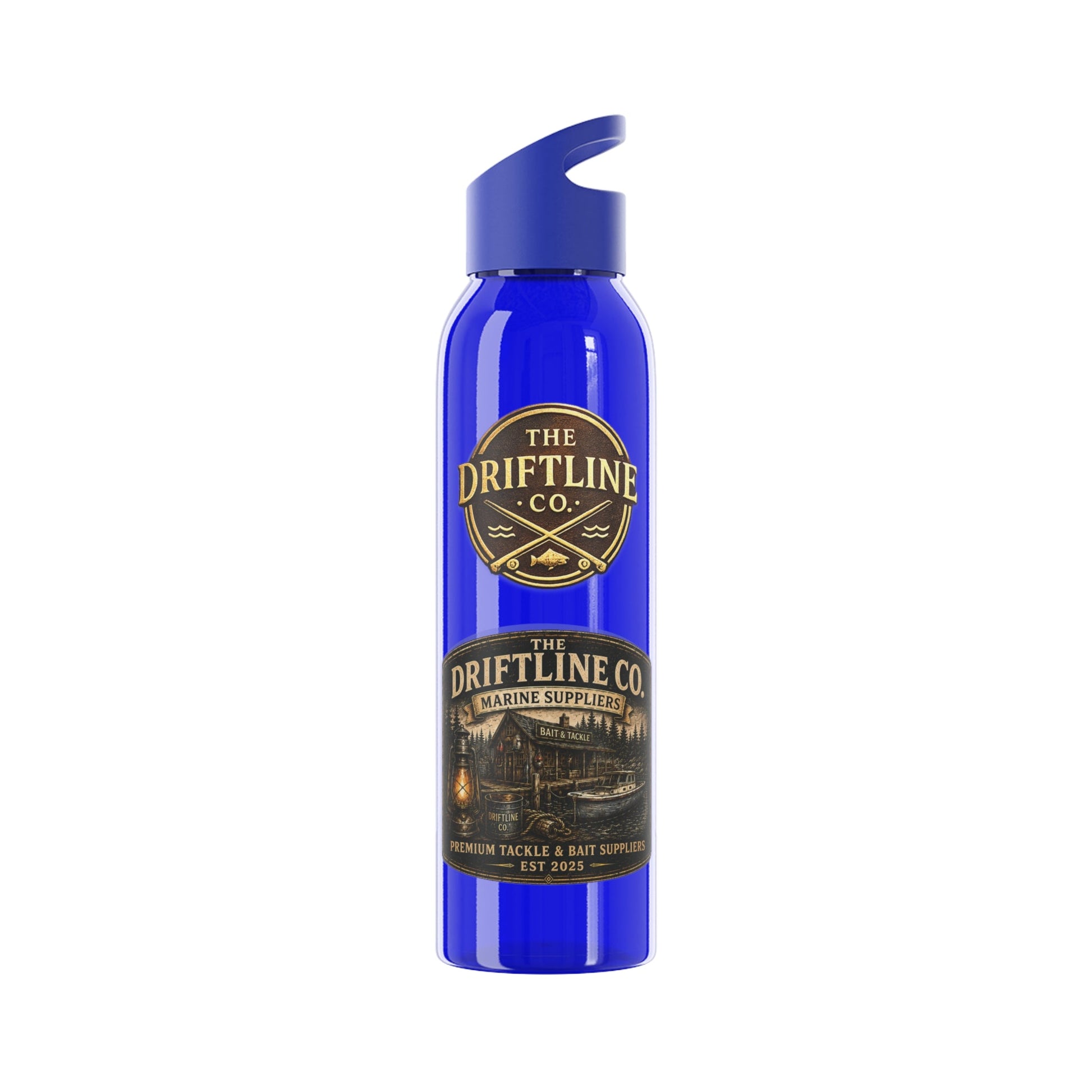 The Driftline Company Marine Suppliers Premium Tackle & Bait Sports Water Bottle - SJM Print Store