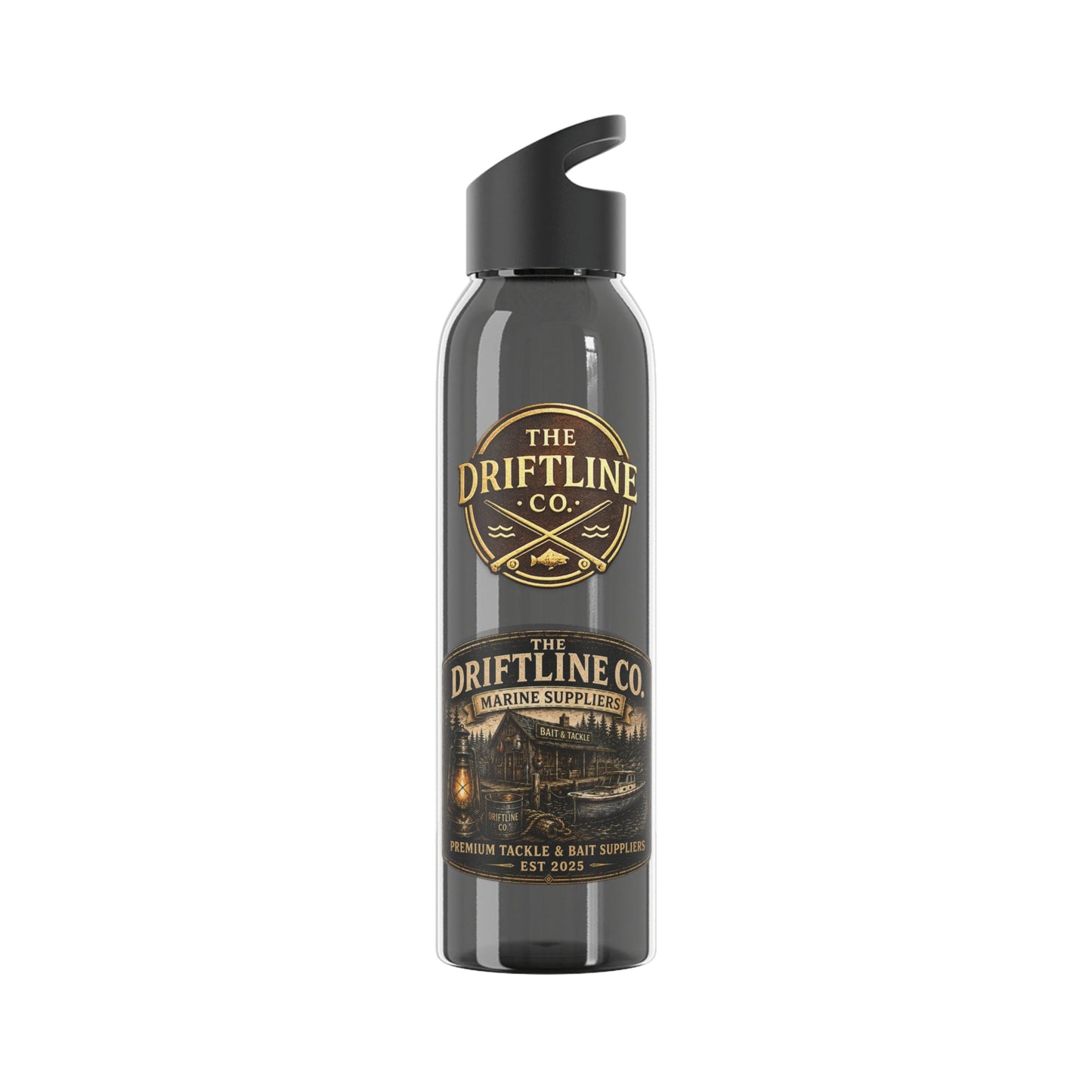 The Driftline Company Marine Suppliers Premium Tackle & Bait Sports Water Bottle - SJM Print Store