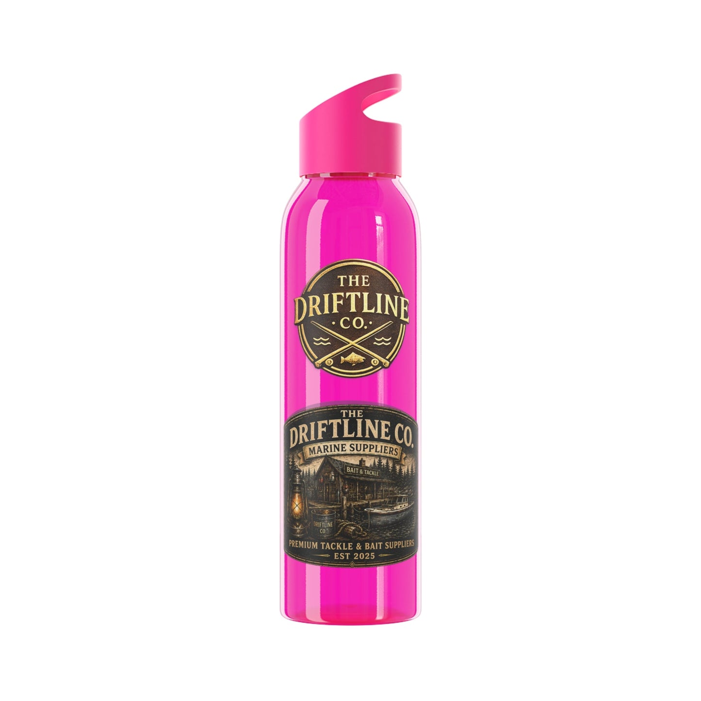 The Driftline Company Marine Suppliers Premium Tackle & Bait Sports Water Bottle - SJM Print Store