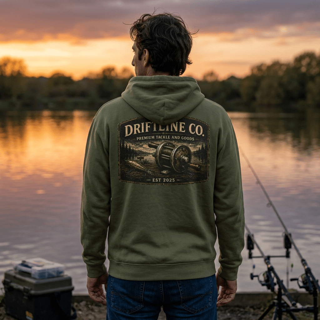 The Driftline Company Premium Tackle & Goods Fishing Hoodie - SJM Print Store