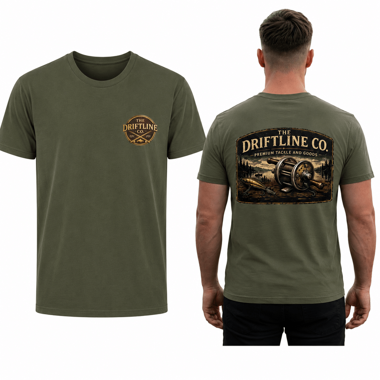 The Driftline Company Premium Tackle & Goods Fishing T-Shirt - SJM Print Store