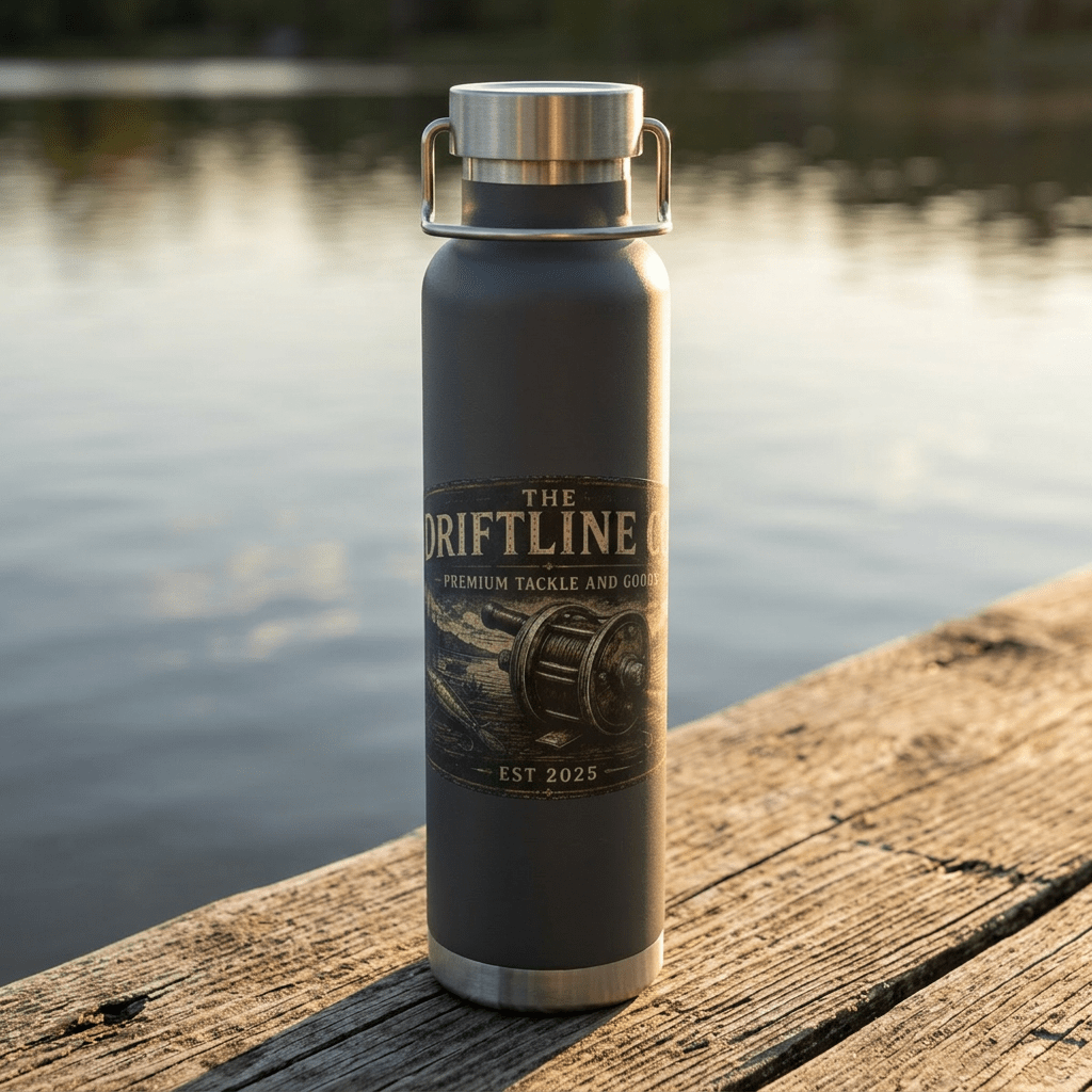 The Driftline Company Premium Tackle & Goods Insulated Flask | Stainless Steel Fishing Bottle - SJM Print Store
