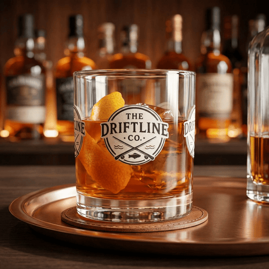 The Driftline Company Vintage Logo Glass Tumbler - SJM Print Store