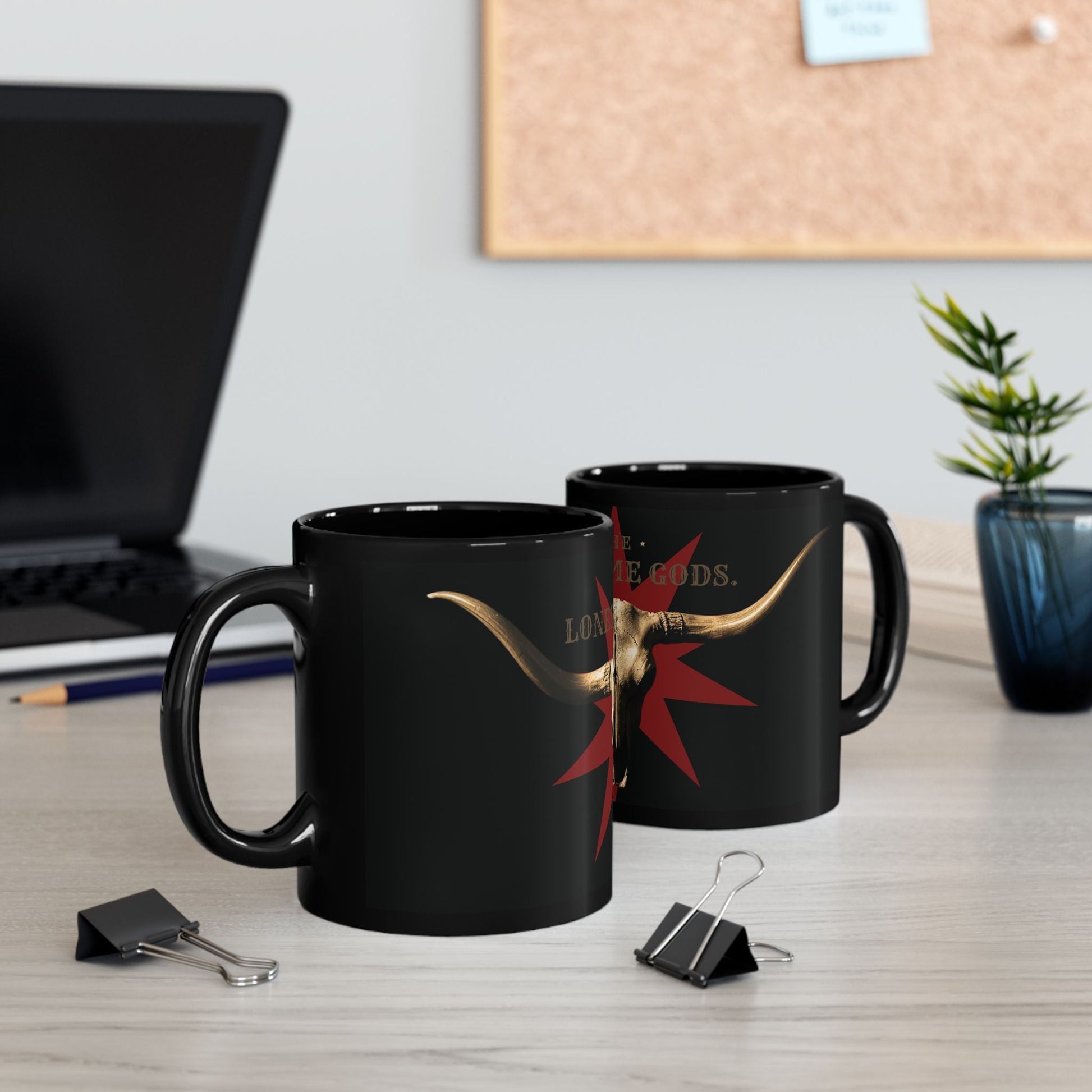 The Lonesome Gods - Black Ceramic Mug - SJM Print Store