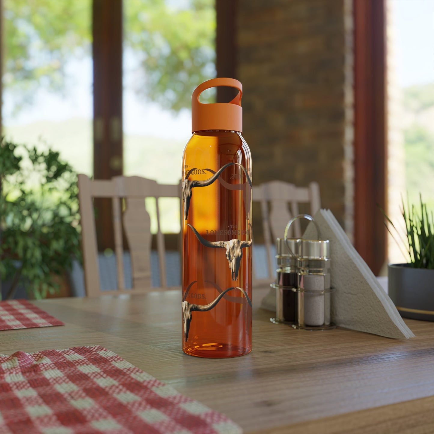 The Lonesome Gods Longhorn Logo Water Bottle - SJM Print Store
